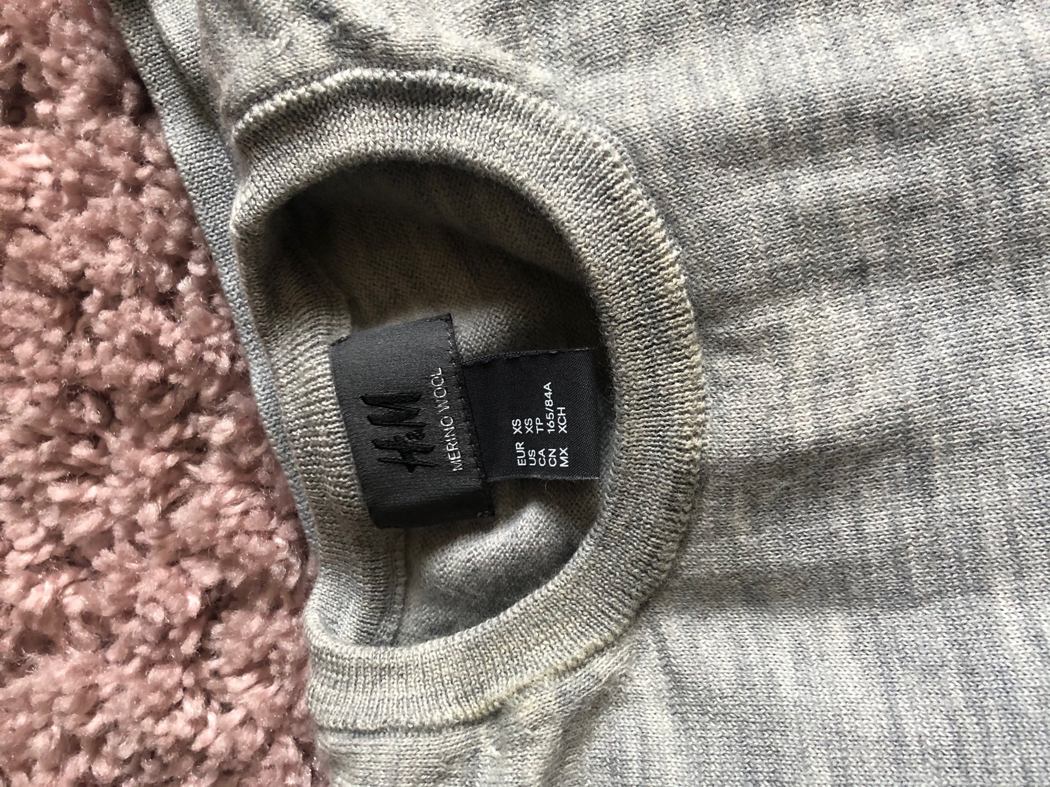Ljusgrå grå merino ull tröja HM