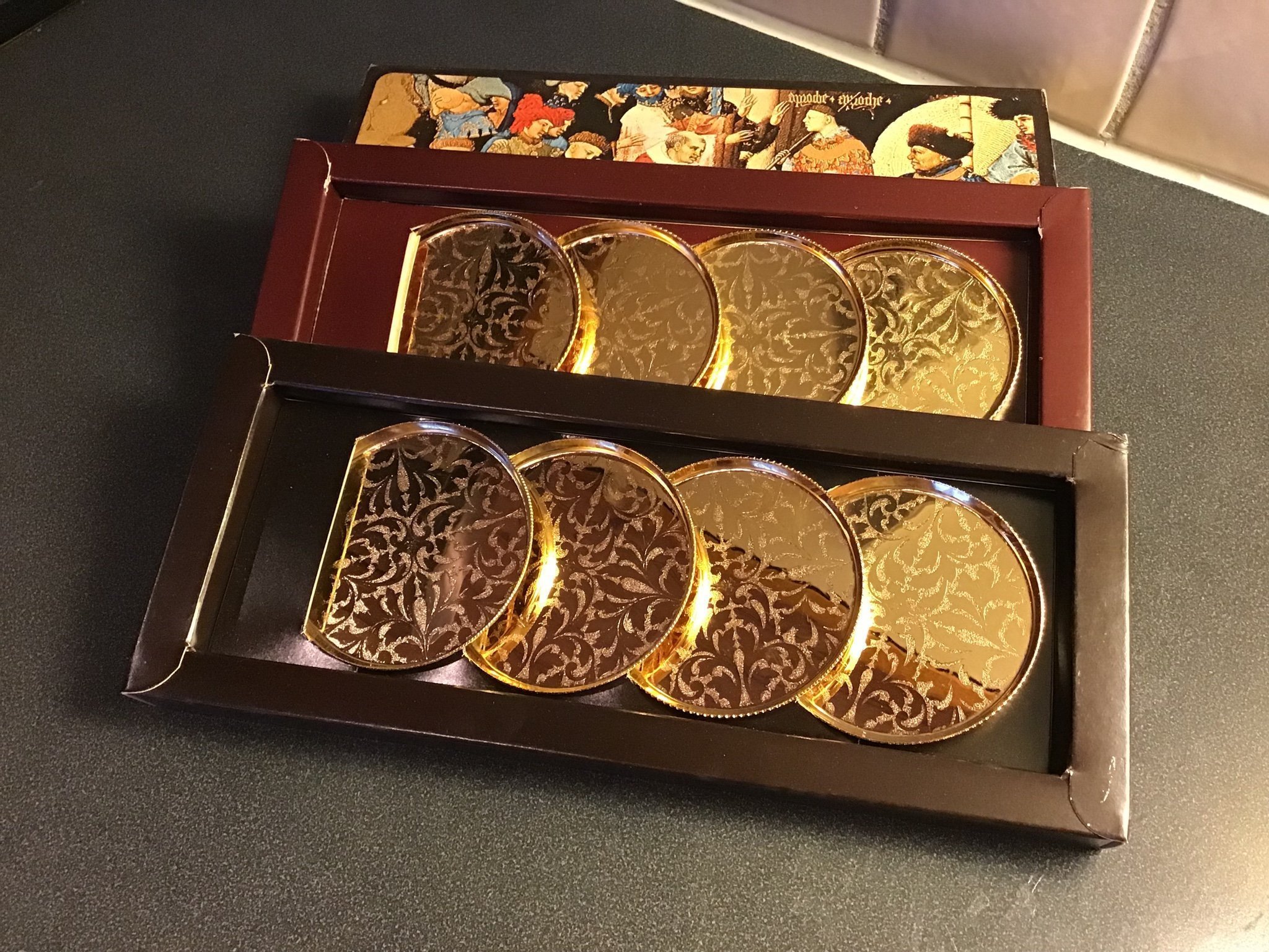 Scandia guld 24 karats guldförgyllda glasunderl.. Köp på Tradera