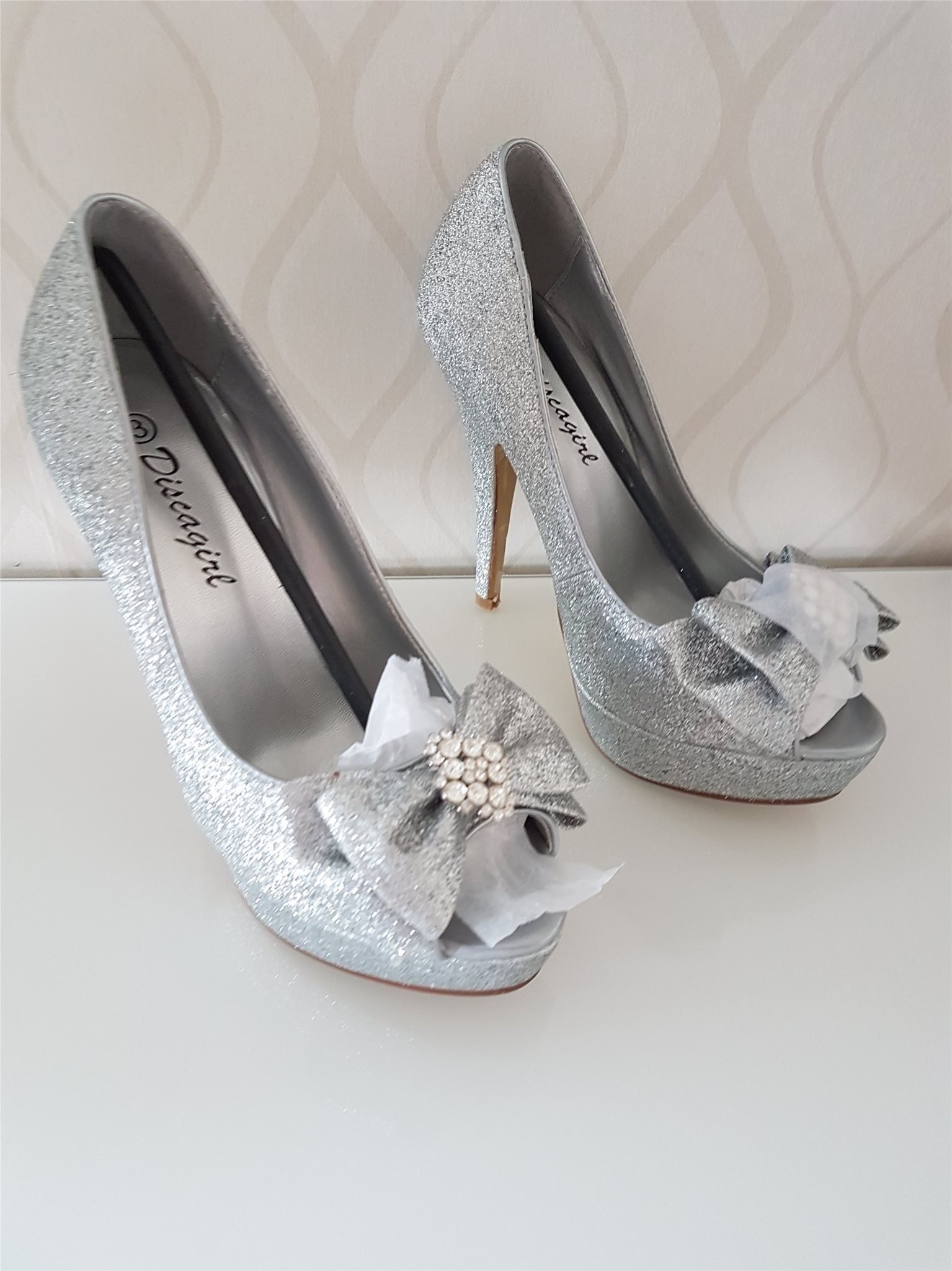 High heels Högklackade skor UK Size 3 strl 35/36 med glitter