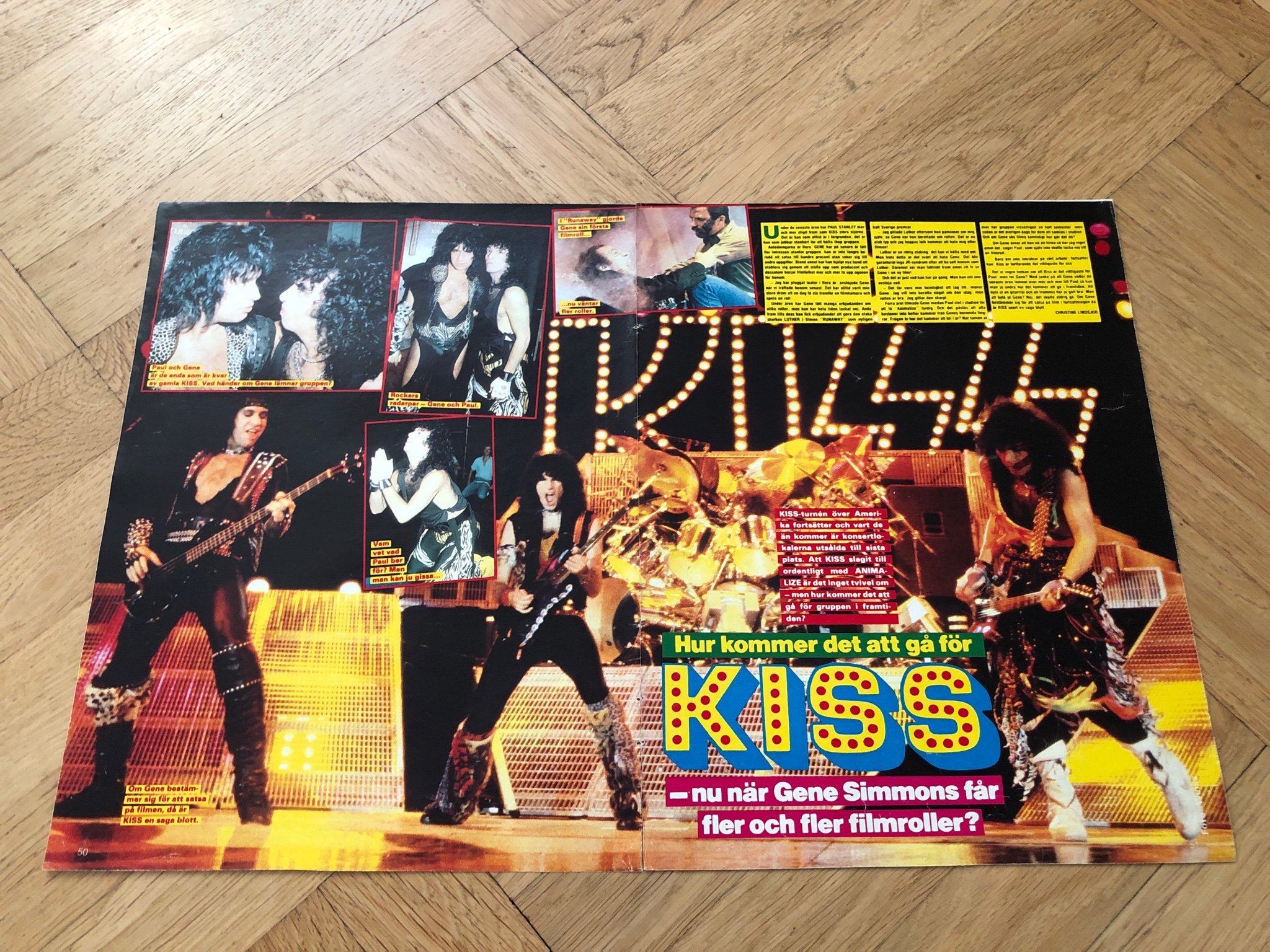 KISS 1985 urklipp clippings poster Tidningen .. Köp på Tradera