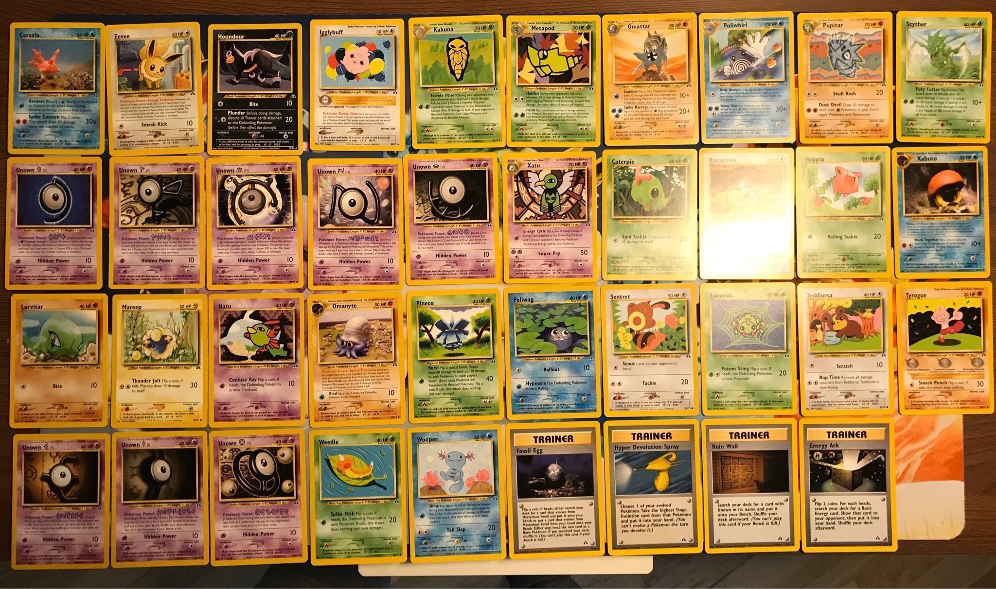 Komplett Neo Discovery Common/Uncommon Pokemon 2001 Near Mint - 39 av 39 kort