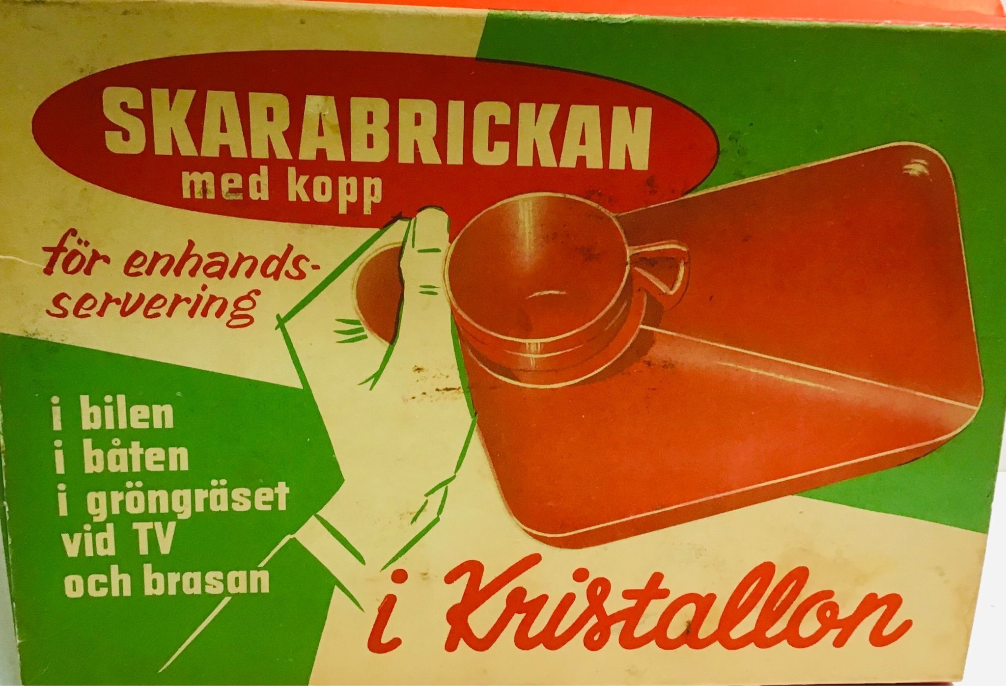 Retro Vintage Skarabrickan med kopp i Kristallon 50-60 tal Ny i fint skick ! #1