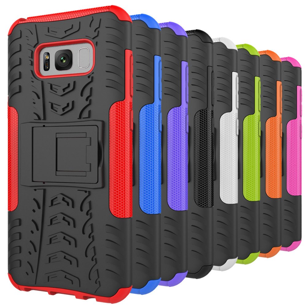 iCoverCase | Samsung Galaxy S8 Plus | Stöttåligt Hybrid Skal | Svart