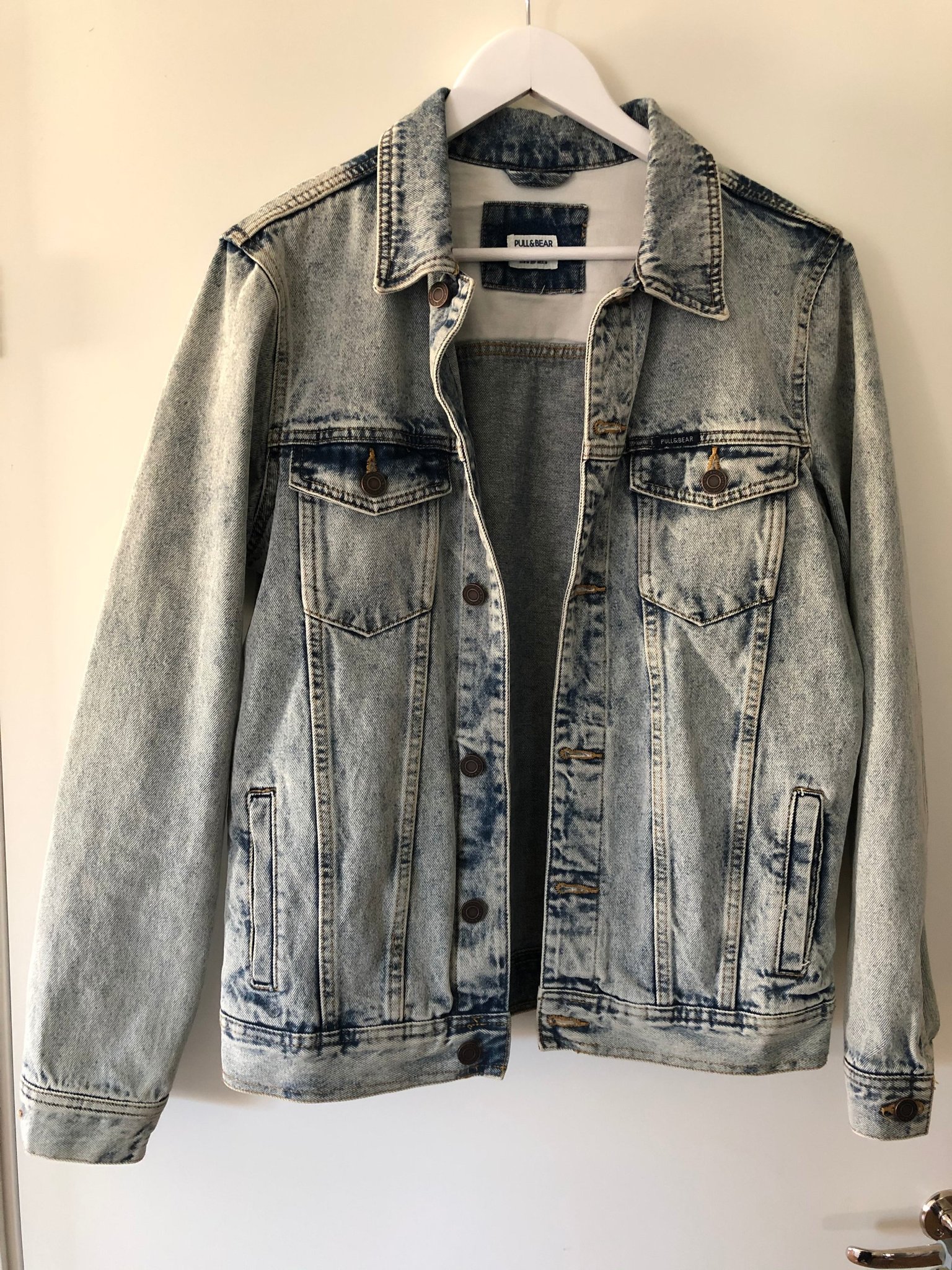 Pull & Bear Jeansjacka Blå Stentvättad Storlek M (393845988 Pull & Bear Jeansjacka Blå Stentvättad Storlek M (393845988