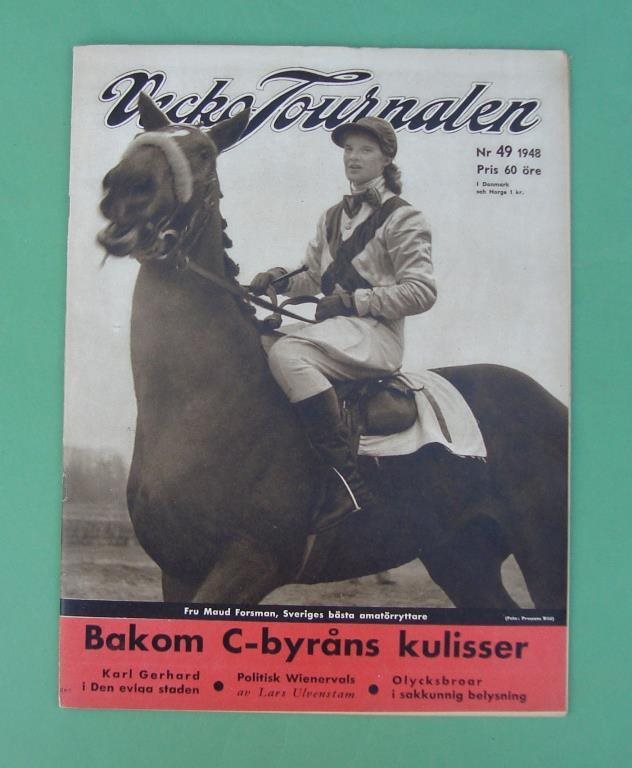 Vecko-Journalen 1948-49. Maud Forsman på framsidan.