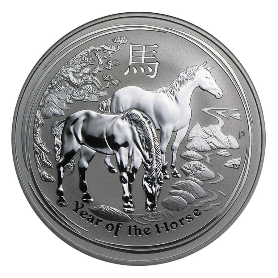 year of the horse 2014 Lunar 2 Silvermynt 1 oz i kapsel