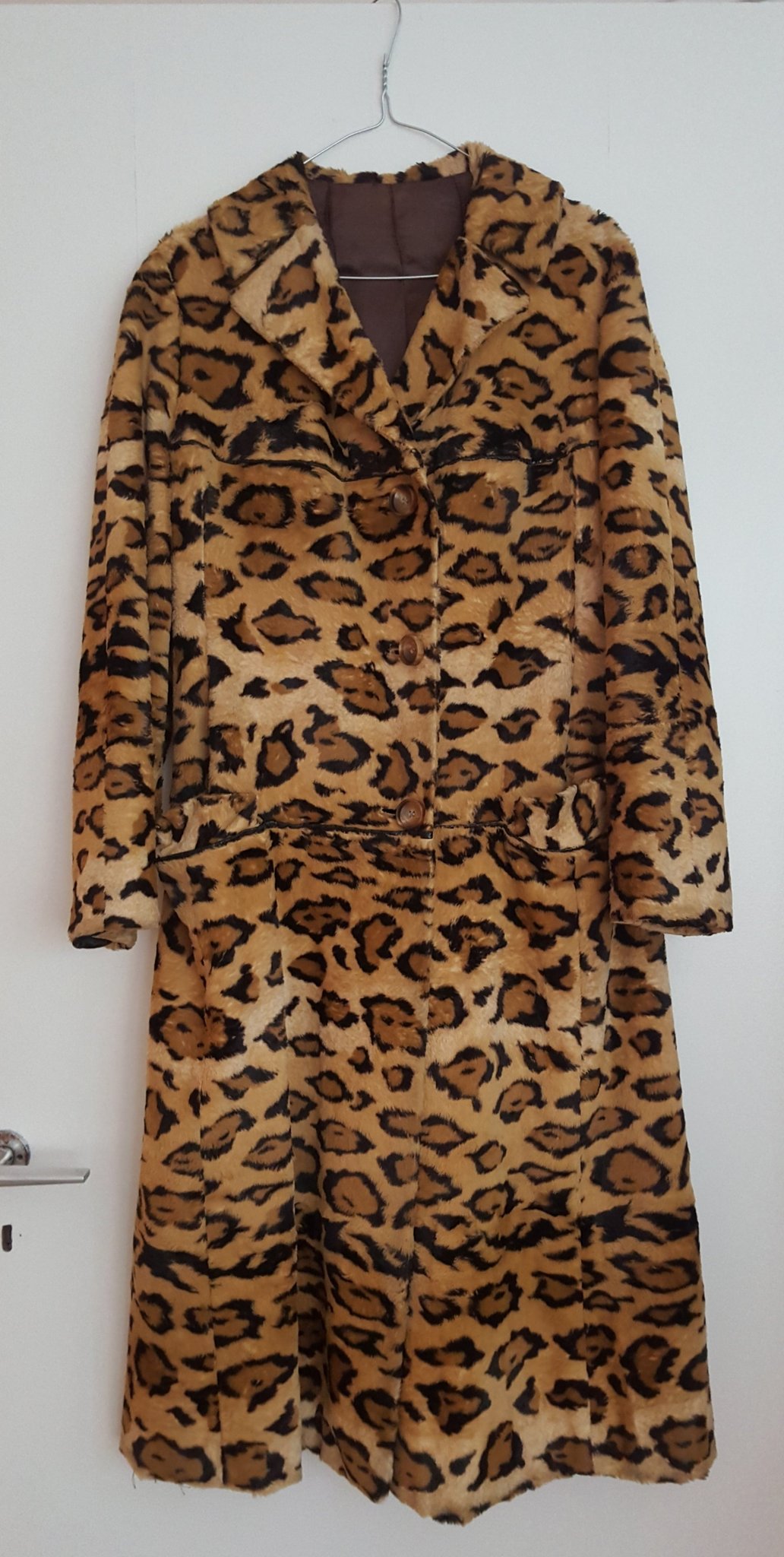 Vintage Kappa Coat Leopard Djurmönster Leopardmönstrad Retro Fuskpäls Strl M L