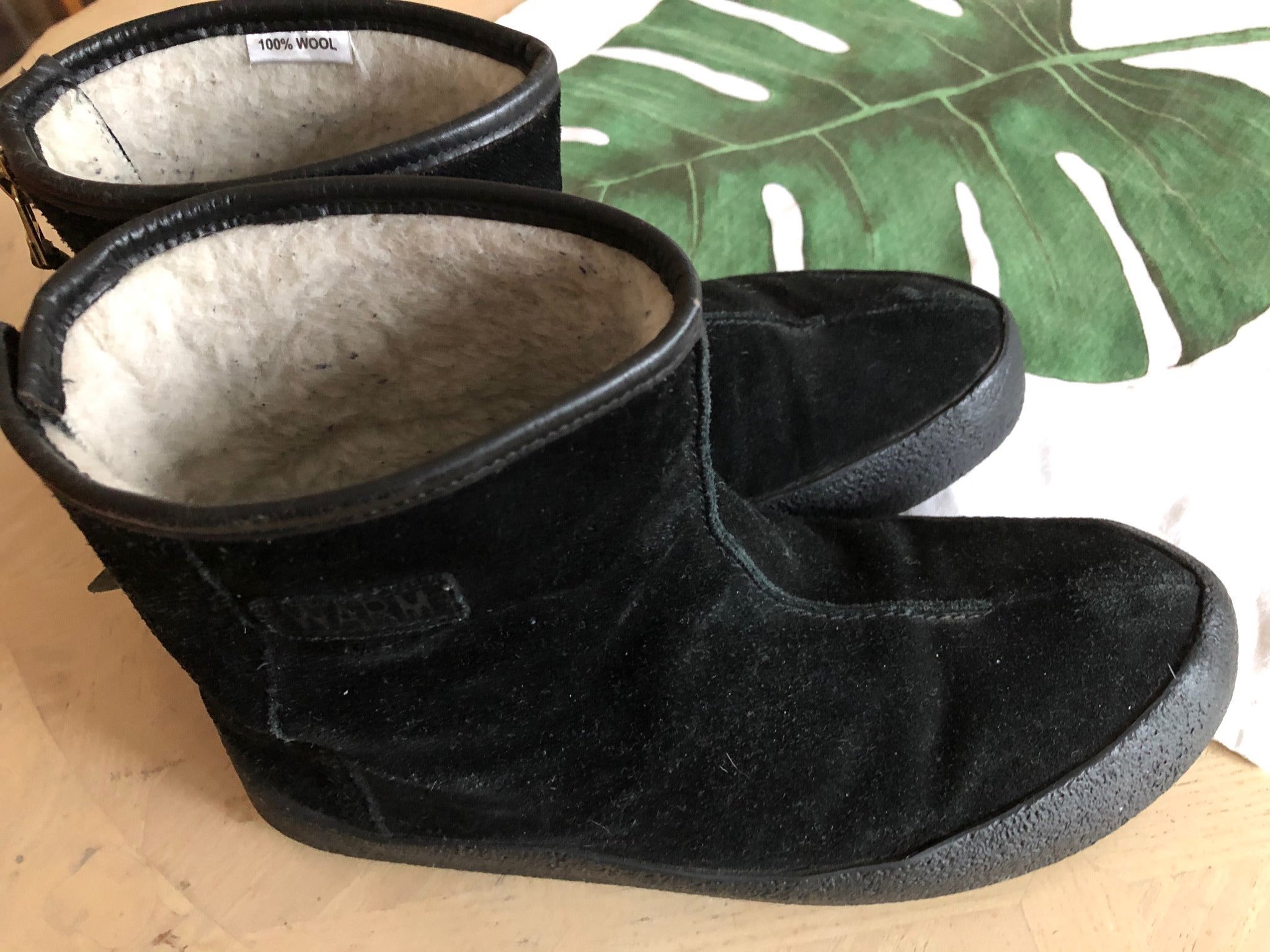 Vinter varmaste stövlar beige lädermocka 100% ull foder 38 CLARKS Vinter varmaste stövlar beige lädermocka 100% ull foder 38 CLARKS