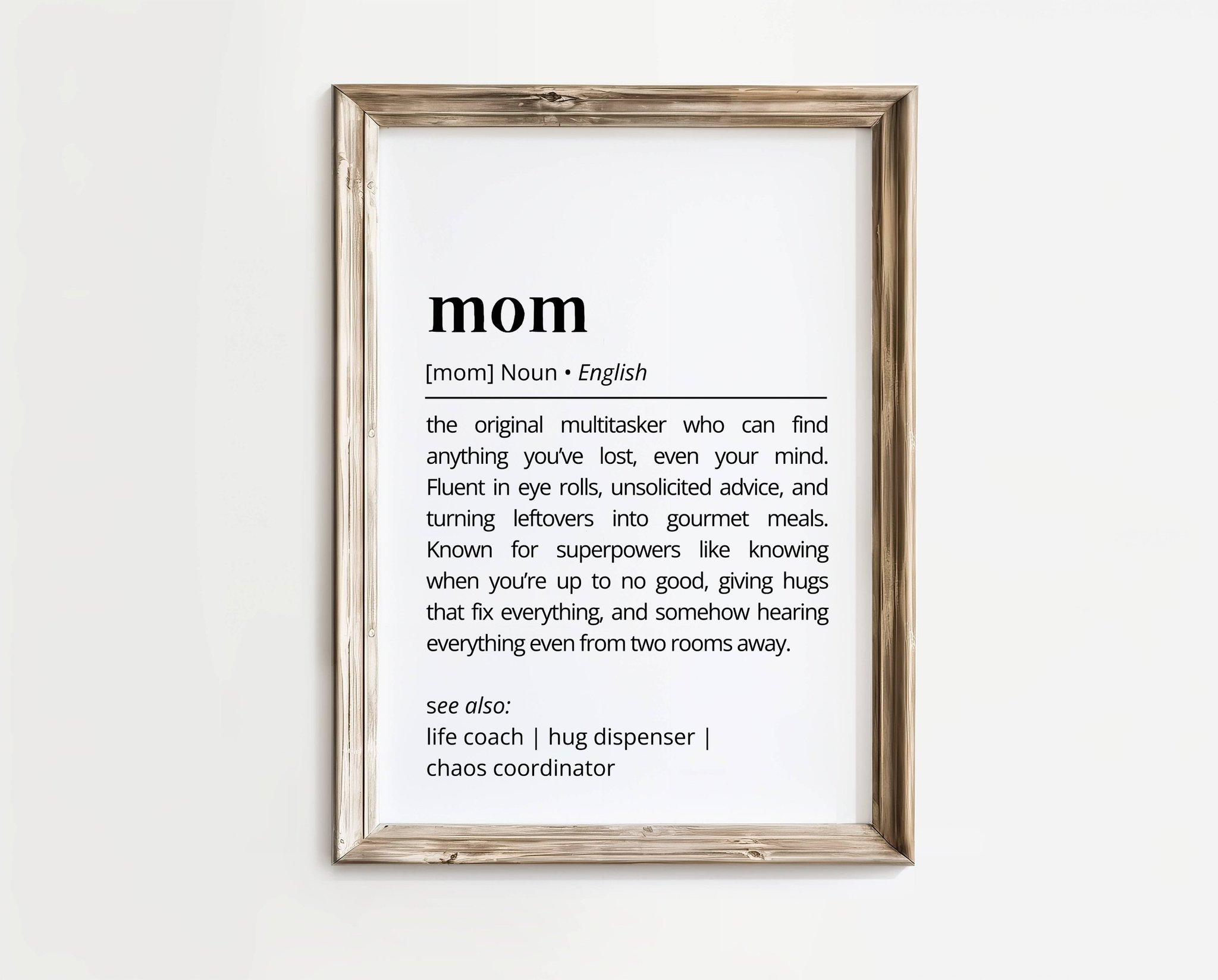 Mom – Definitionsposter | A4 | Rolig present | SkattkammarenSE