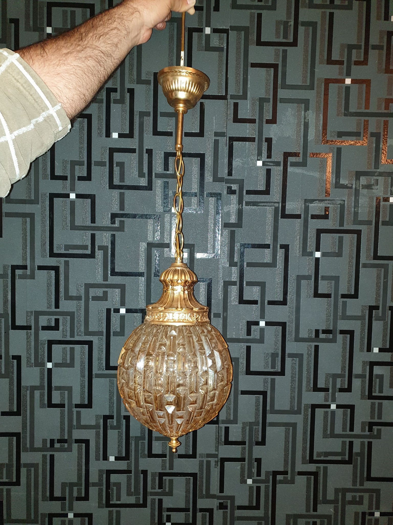 RETRO MÅNSKENSLAMPA LAMPA MÄSSING GLAS VINTAGE 20 30 TAL TAKLAMPA RETRO MÅNSKENSLAMPA LAMPA MÄSSING GLAS VINTAGE 20 30 TAL TAKLAMPA
