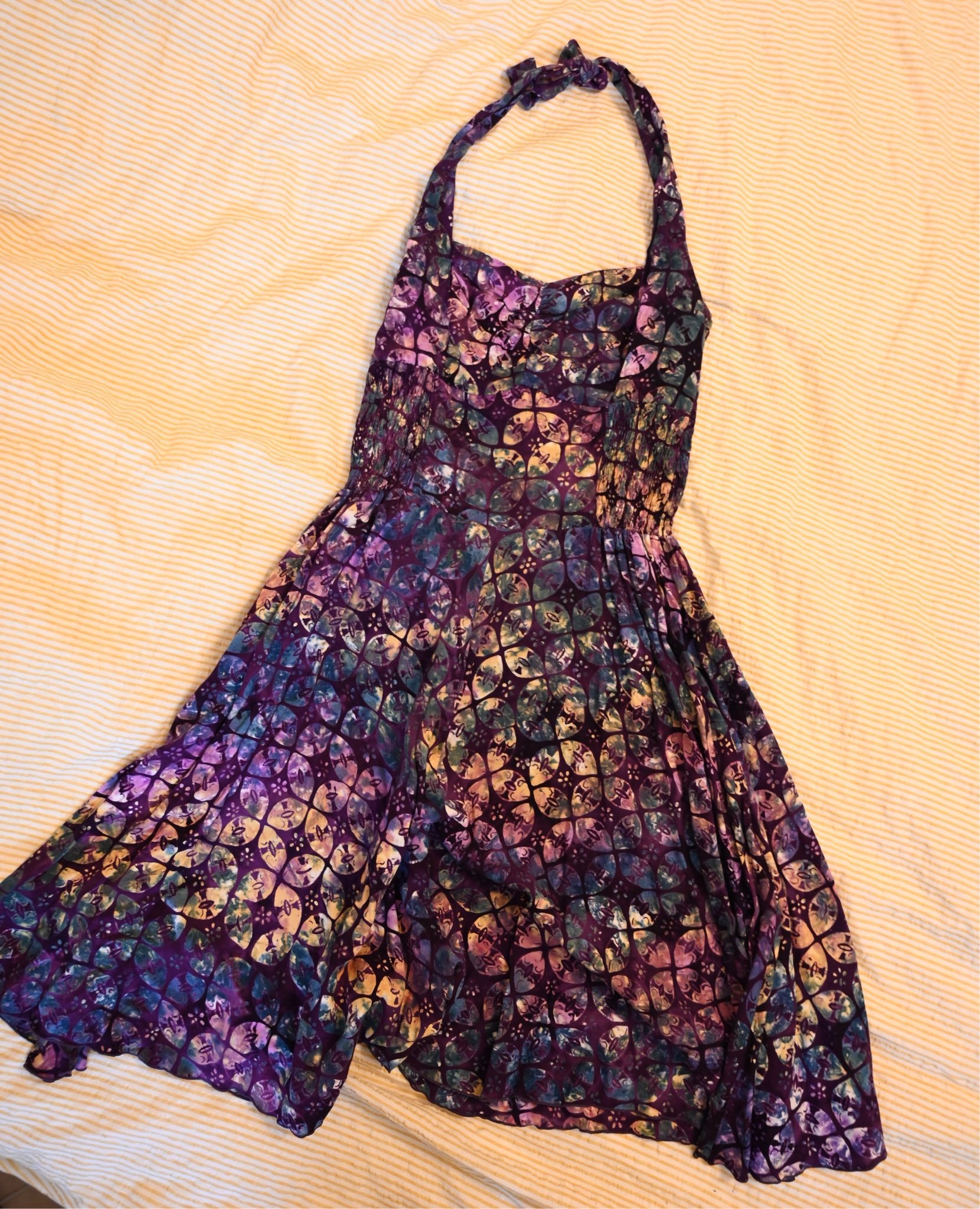 Klänning 90 tal stl XS batik vintage halterneck.. (420889033 Klänning 90 tal stl XS batik vintage halterneck.. (420889033