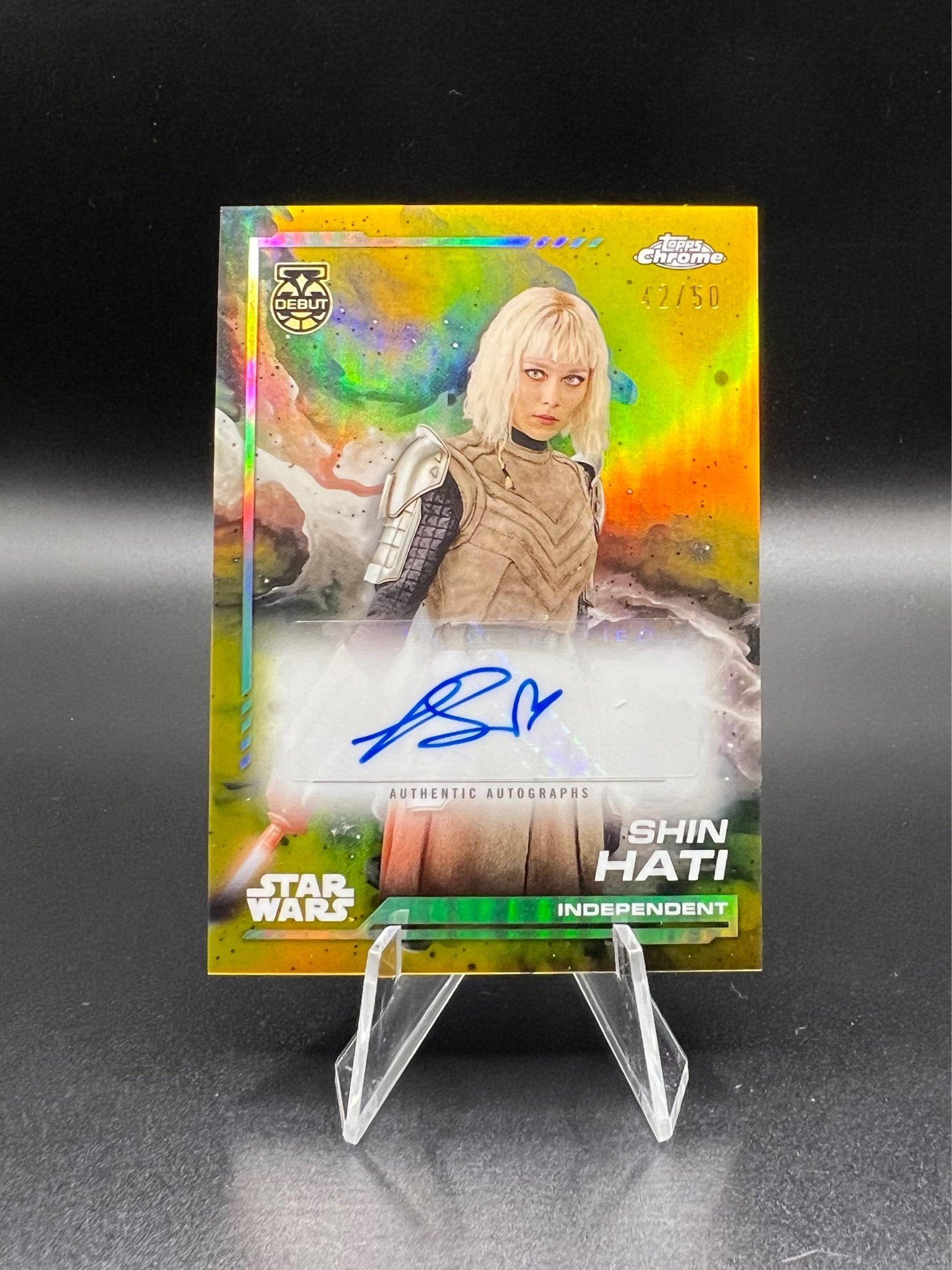 Star Wars Topps Chrome Shin Hati Autograph 42/50 | Köp på