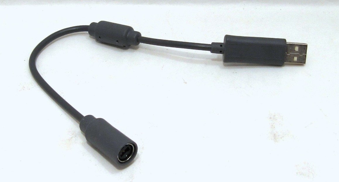 Xbox 360 kabel - grå -handkontroll adapter sladd slutsladd slutkabel, ny