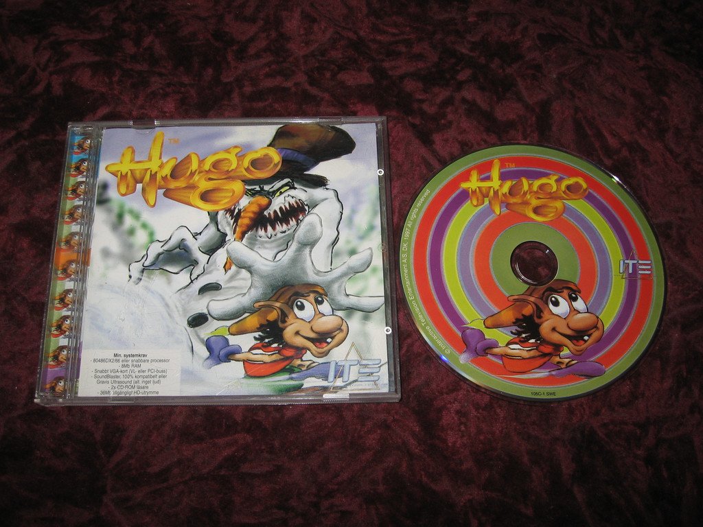 HUGO PÅ NYA ÄVENTYR (DYKARE,ISGROTTAN,SKATEBOARD,SKOGSHUGGARE) PC CD-ROM