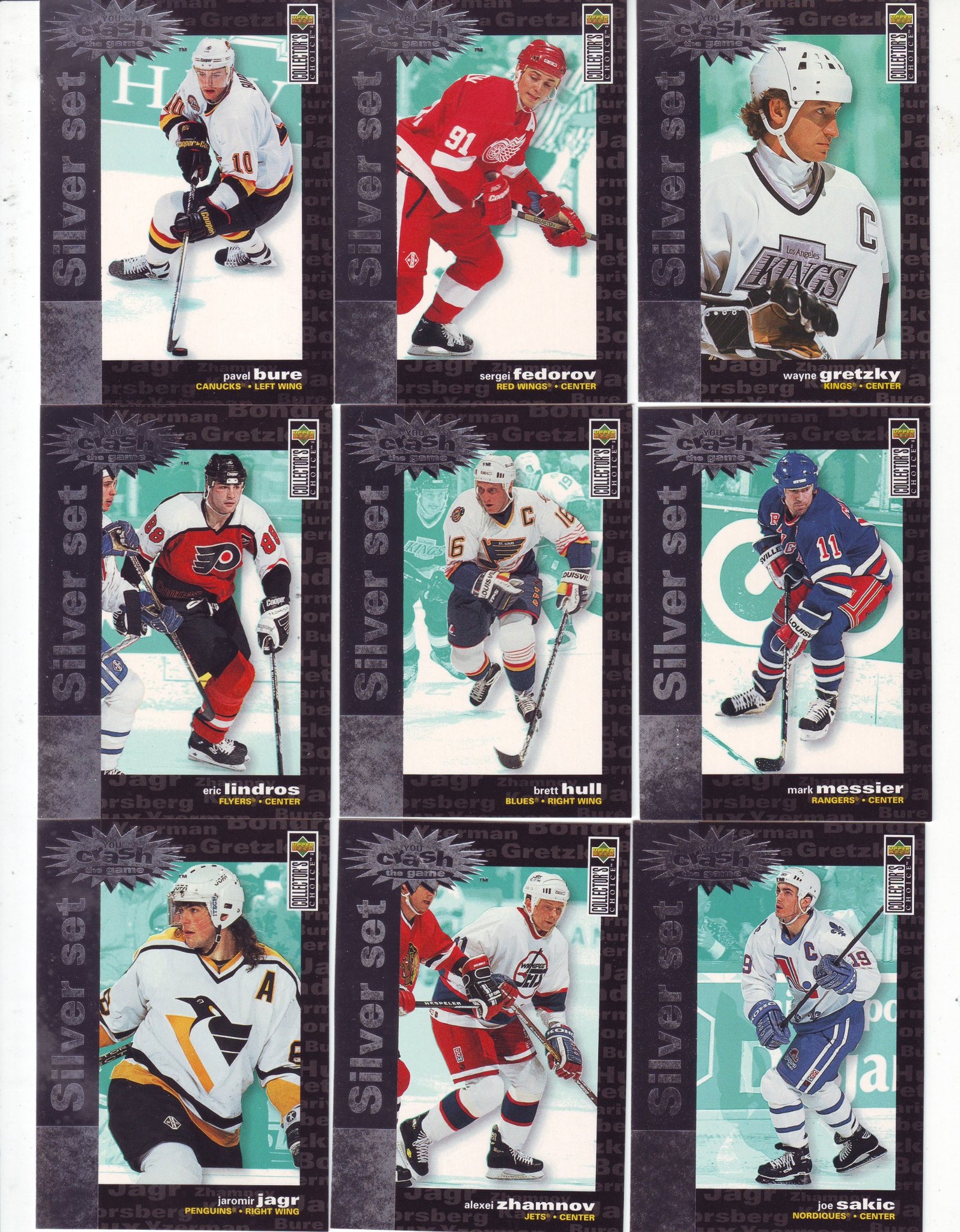 1995 Collectors Choise Silver Komplett set 30 kort Gretzky, Jagr, Foppa, Sundin
