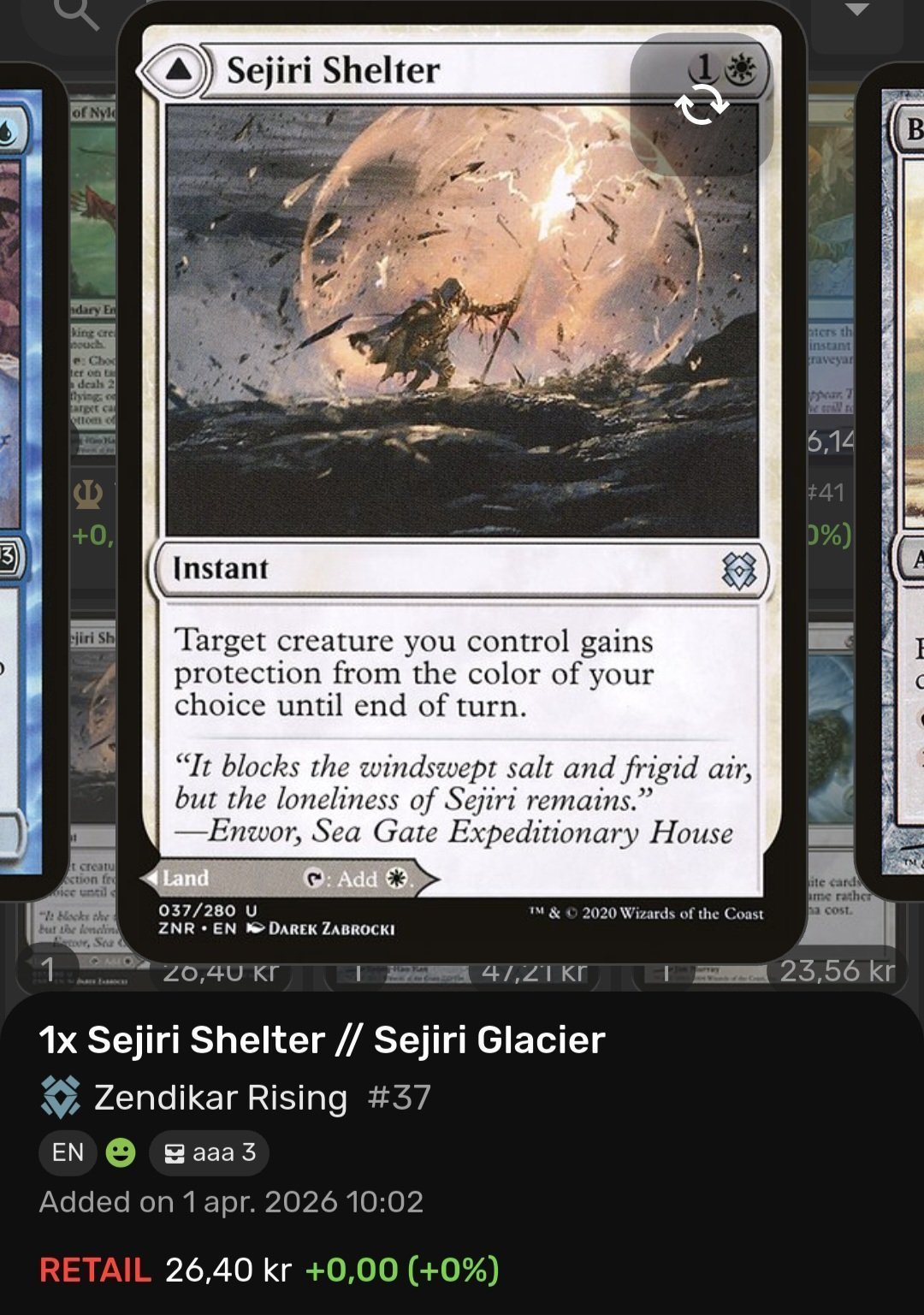 Magic The Gathering: Zendikar Rising Riparo di Sejiri // Ghiacciaio di Sejiri Sejiri Shelter // Sejiri Glacier