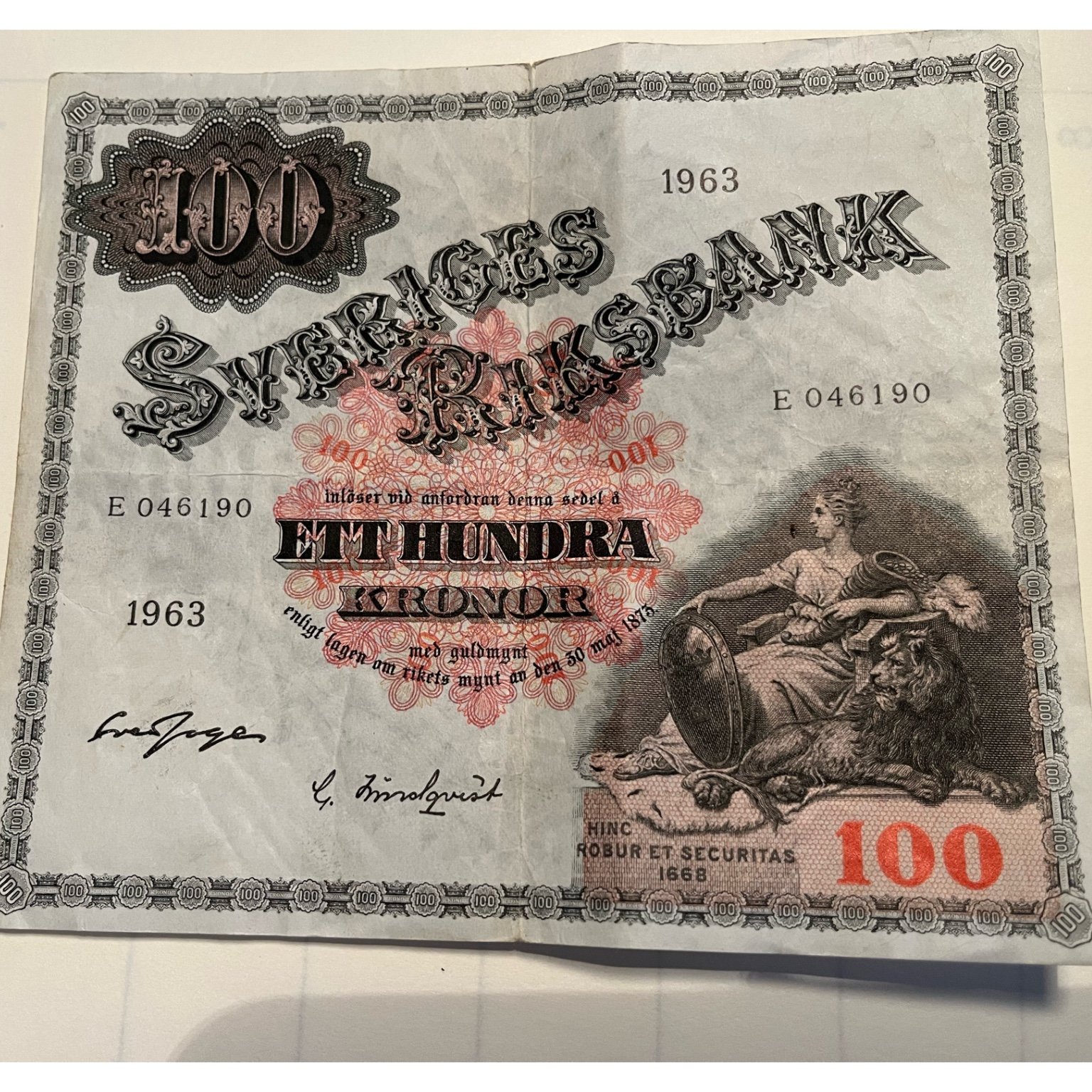 Se produkter som liknar 100 kronors sedel 1963 på Tradera (629852051)