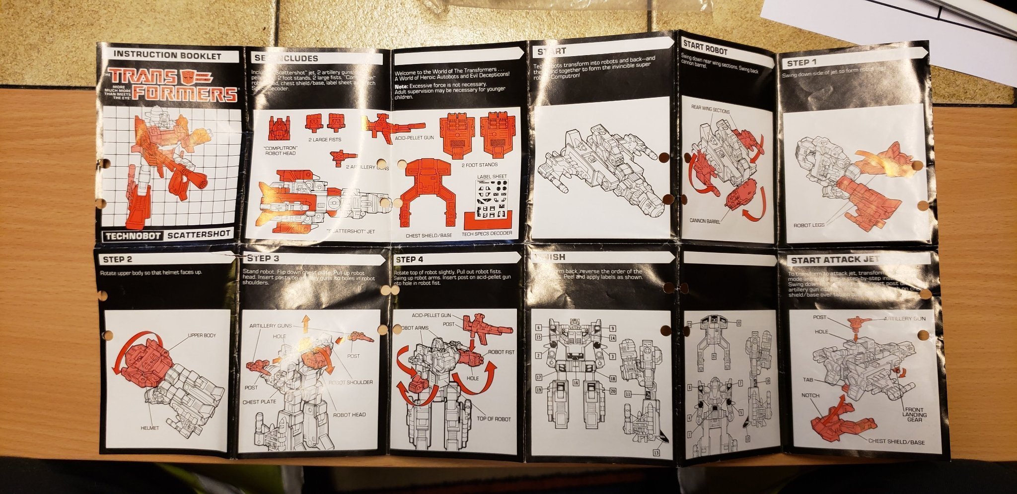 Transformers G1 Hasbro Instruktion - Scattershot