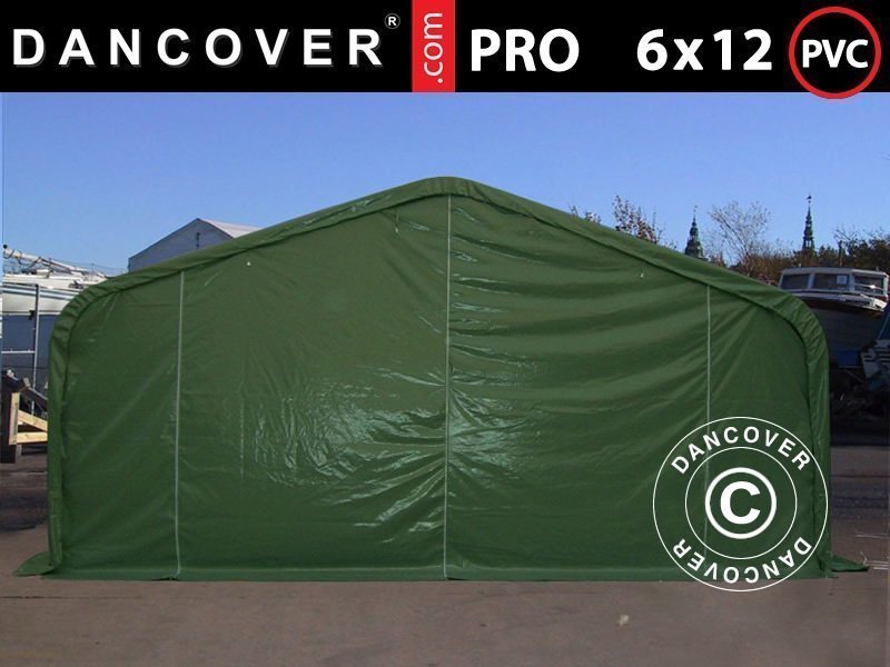 Lagertält PRO 6x12x3,7m PVC Grön, Danco.. (395188534) ᐈ LAGERTÄLT PRO 6X12X3,7 M PVC