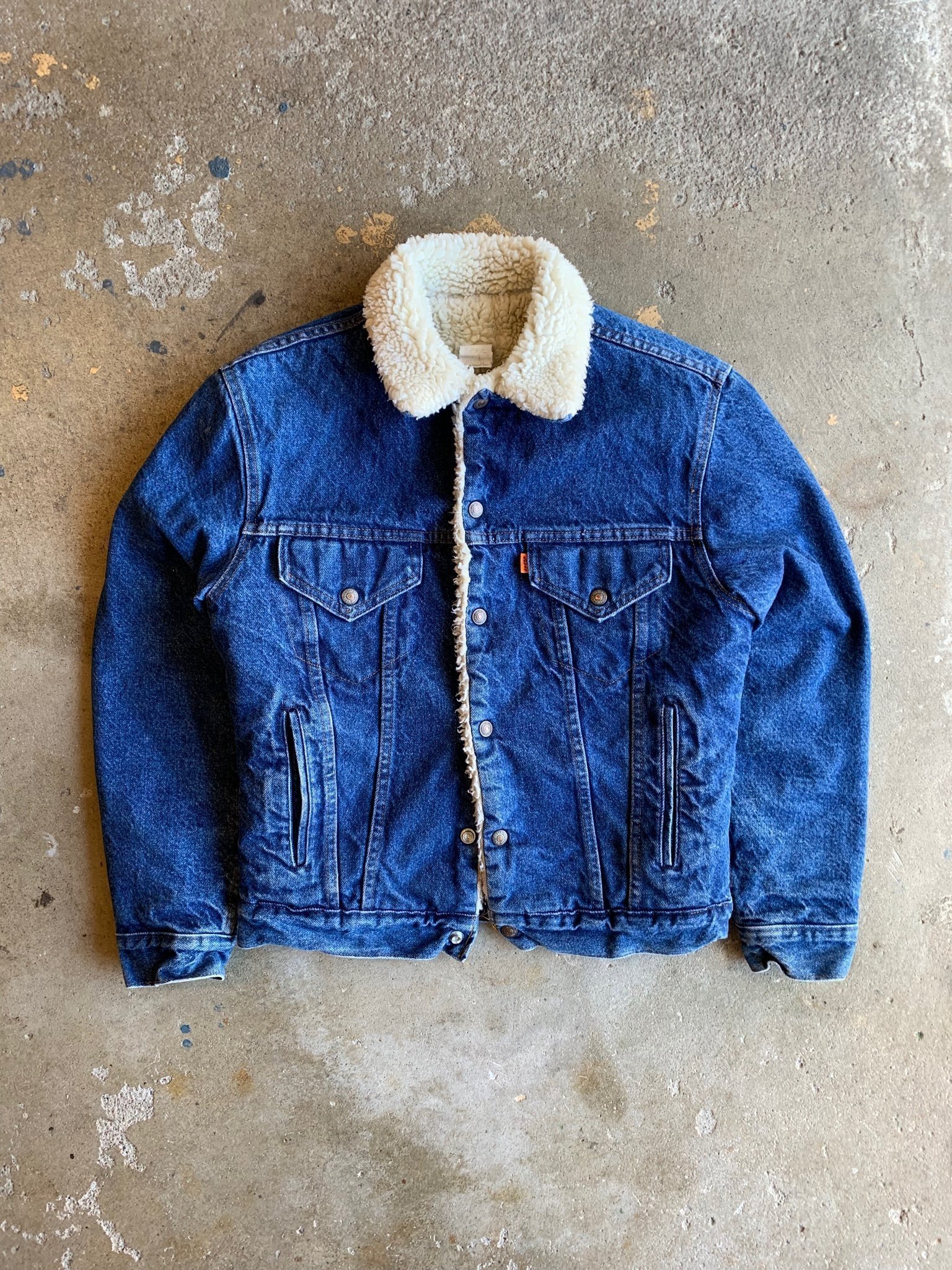 orange tab trucker jacket