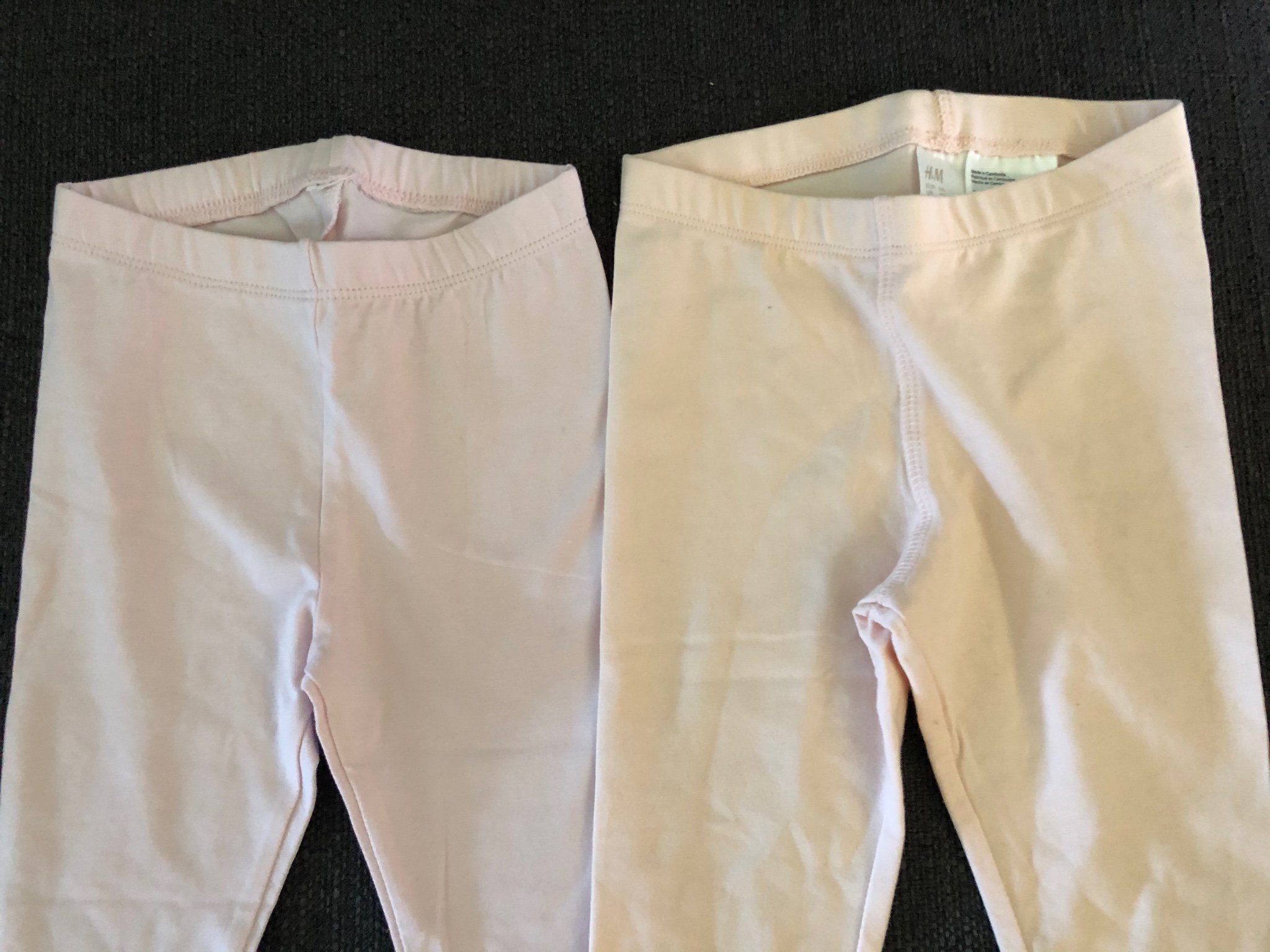 2 par nya leggings ljus rosa och orange från H&M. Storlek 86.