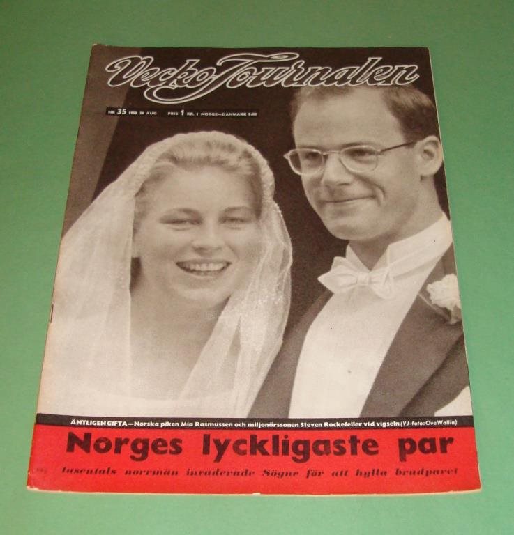 Vecko-Journalen nr 35 1959. Rasmusssen/Rockefeller på frams.