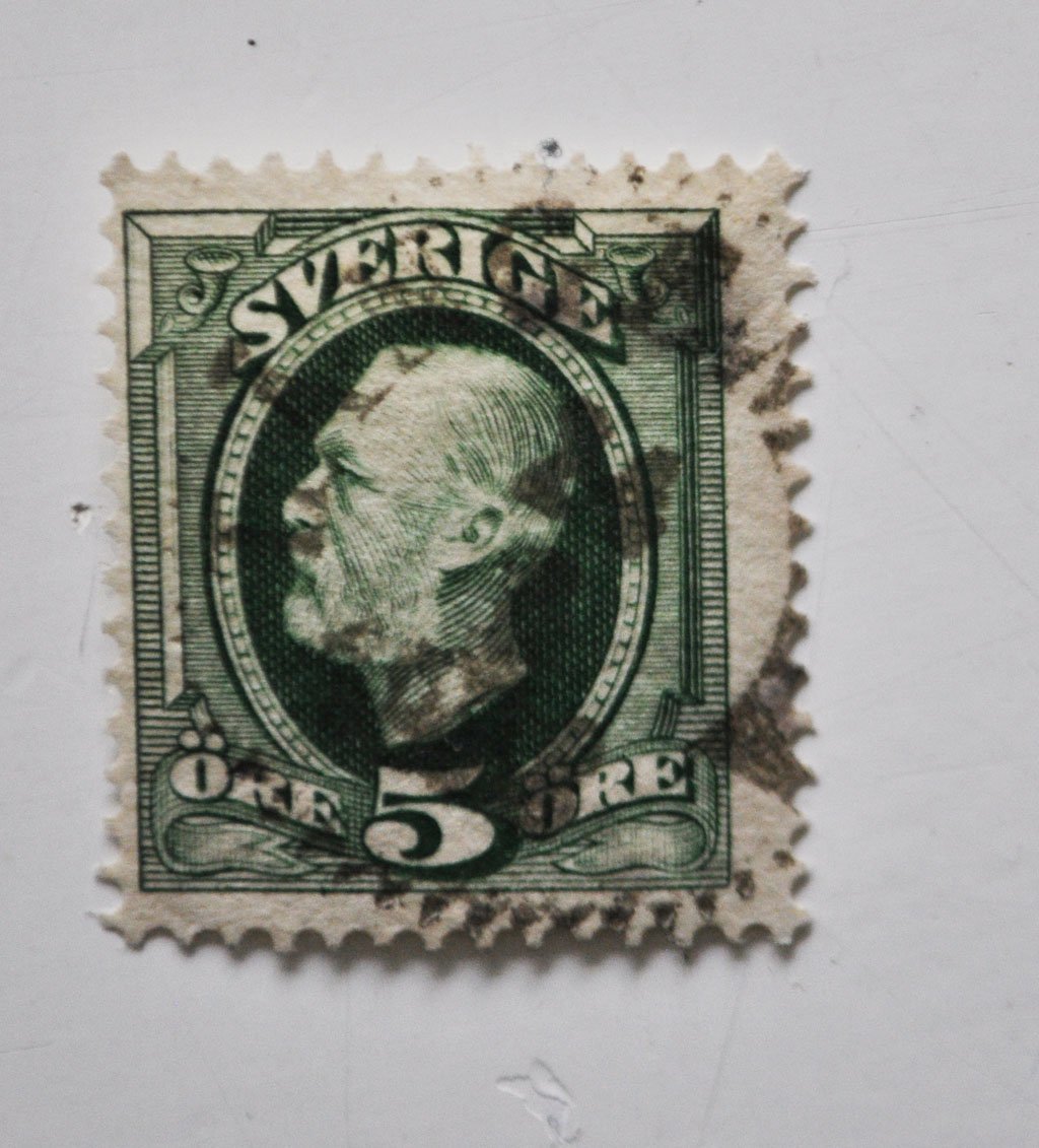 FRIMÄRKE OSKAR II. 5 ÖRE. BLEKT HUVUD. (402538915) ᐈ Köp på Tradera