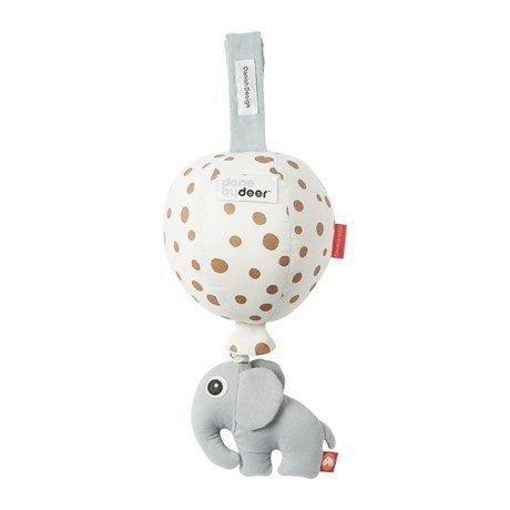 Helt ny musikmobil Grey/Gold Happy Dots från done by deer. doppresent