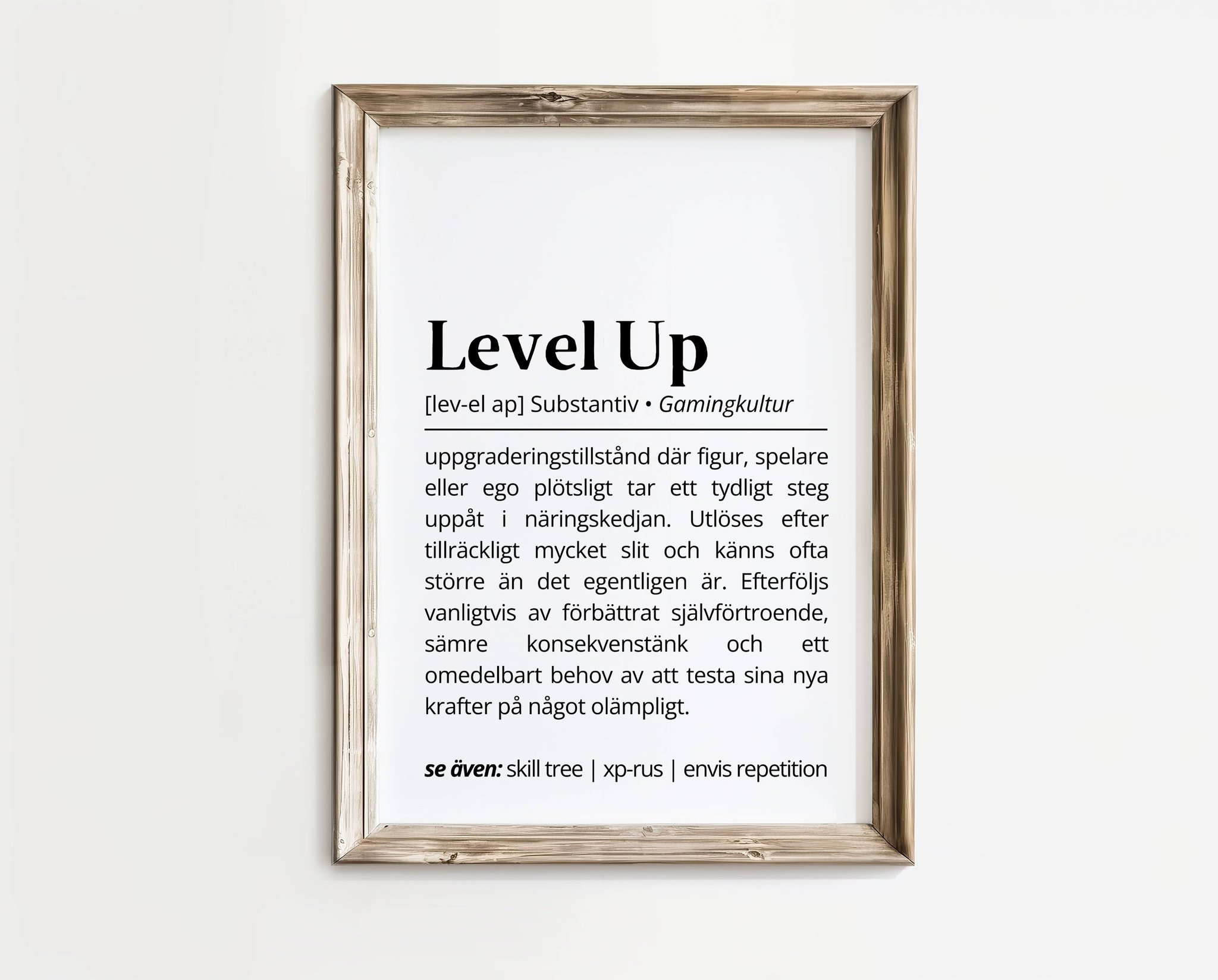 Level Up – Definition poster | A4 | Rolig present | SkattkammarenSE