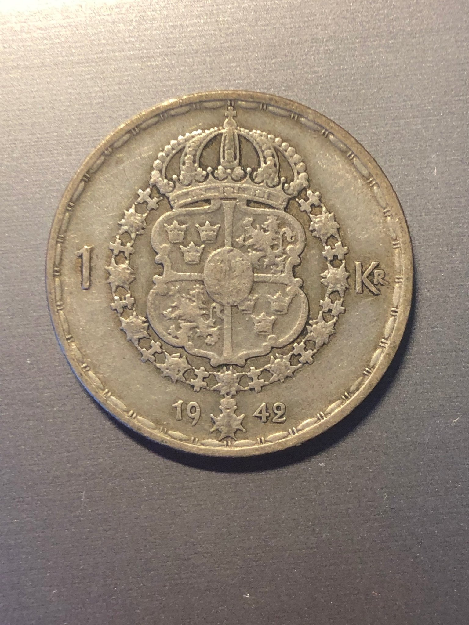 1 krona 1942, silver. (419350702) ᐈ Köp på Tradera