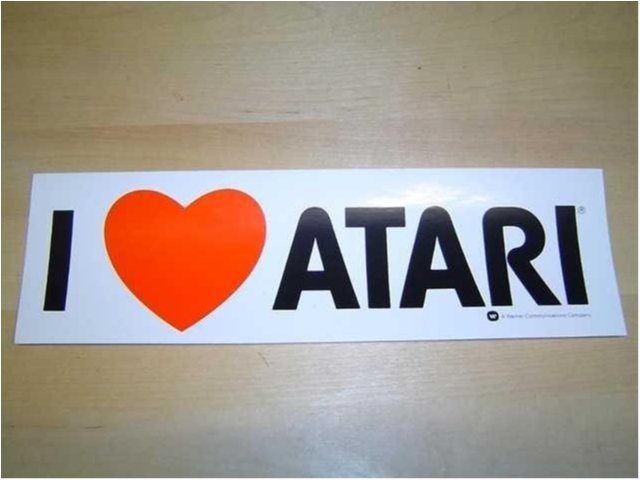 I LOVE ATARI KLISTERMÄRKE REKLAM *NYTT*