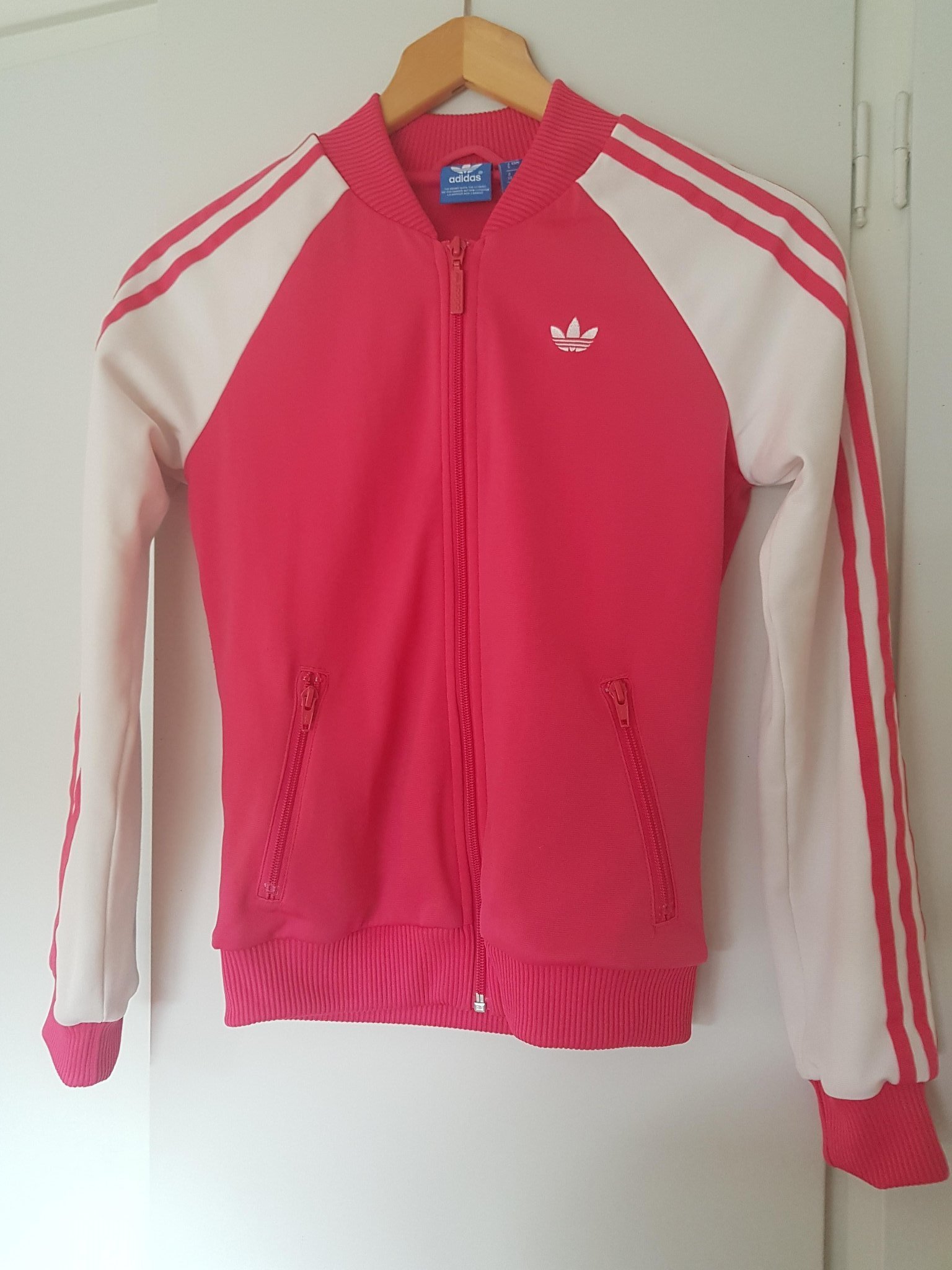Adidas jacka fodrad, rosa och vit, strlk 34 (419190790) ᐈ Adidas jacka fodrad, rosa och vit, strlk 34 (419190790) ᐈ