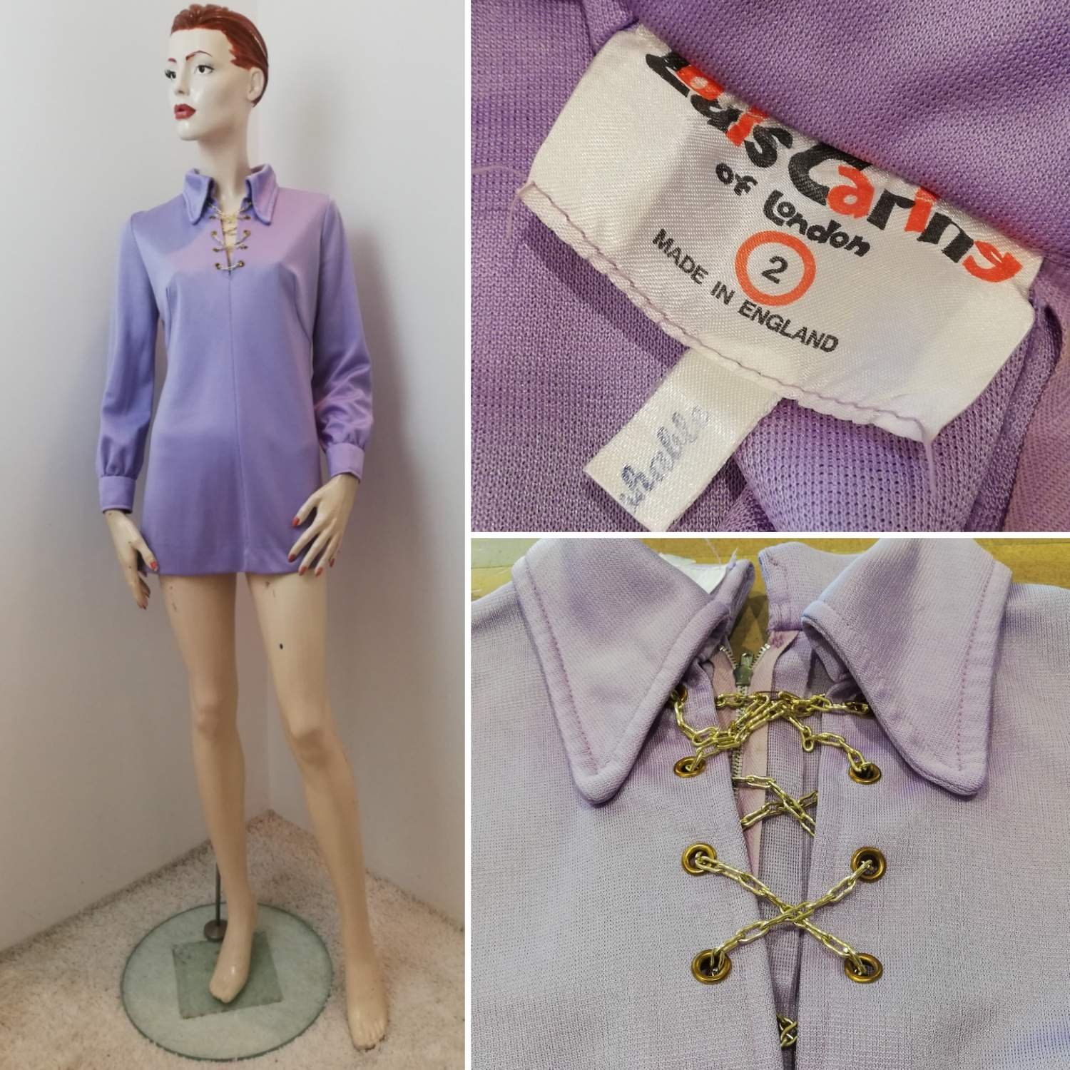 Vintage Retro tunika blus kortkort.. (406435168) ᐈ Vintage Retro röd mönstrad tunika kort klänning Wahls A
