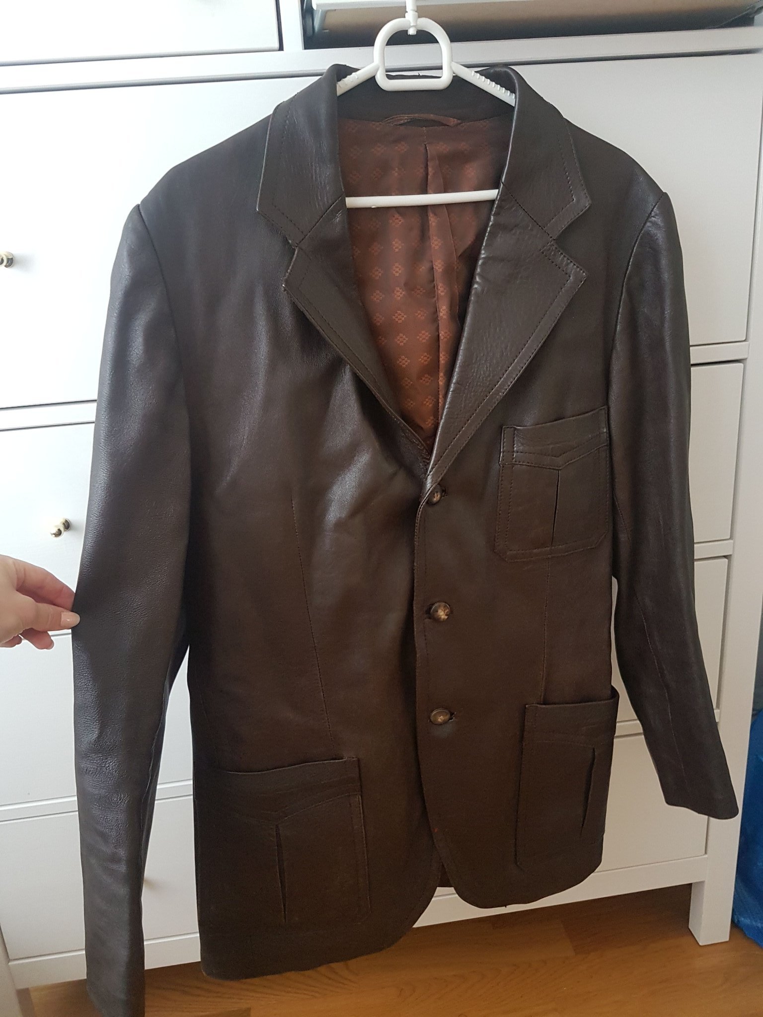 Mörkbrun Vintage skinn kavaj strl 54 Mörkbrun Vintage skinn kavaj strl 54