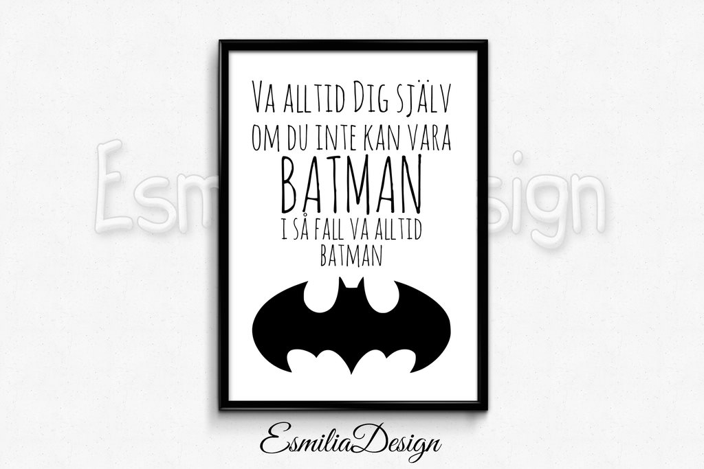 A4 poster till tavla i barnrum batman inredning barn på tradera.com