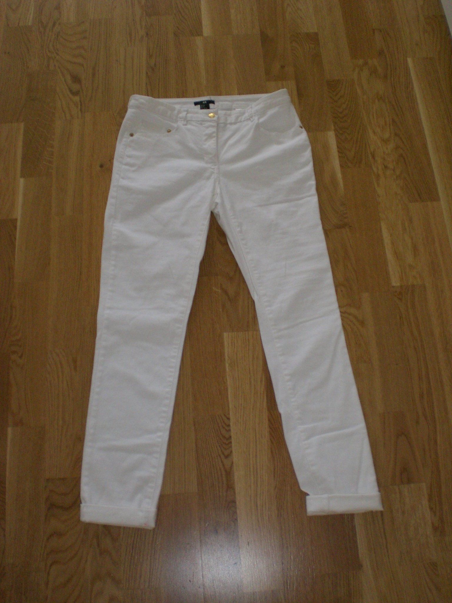 Vita jeans byxor sommarbyxa HM 36 38