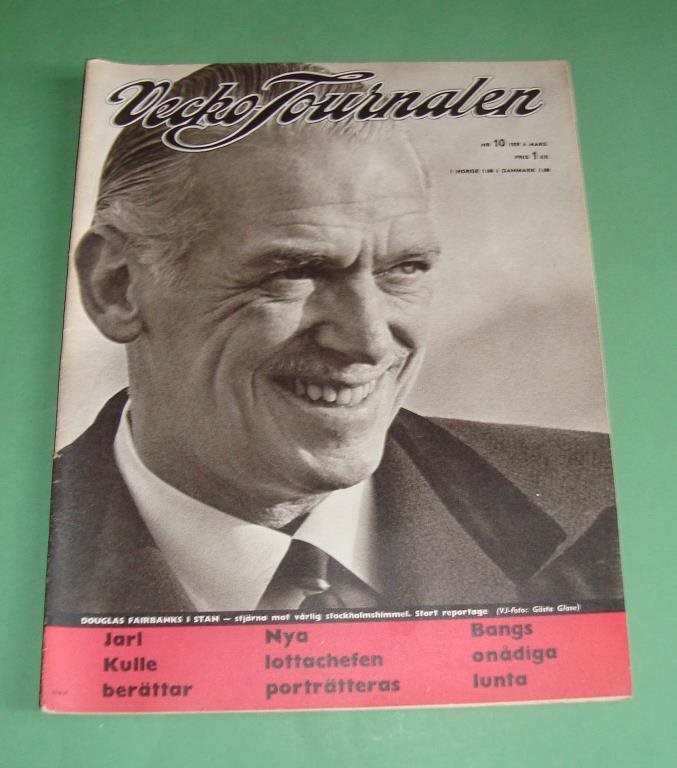 Vecko-Journalen nr 10 1959. Douglas Fairbanks på framsidan.