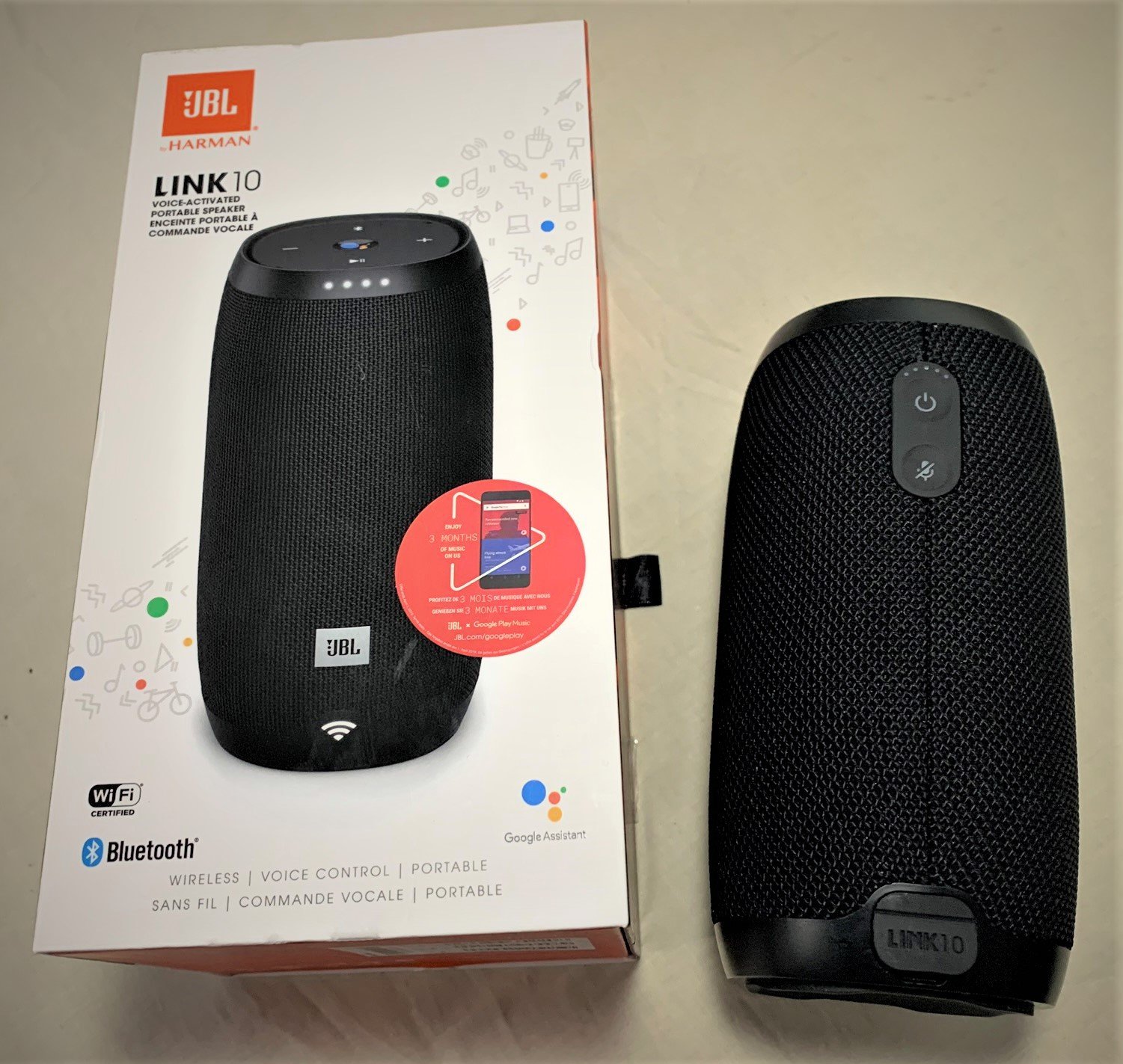 JBL LINK 10 Portable Bluetooth Speaker w// Google Assistant