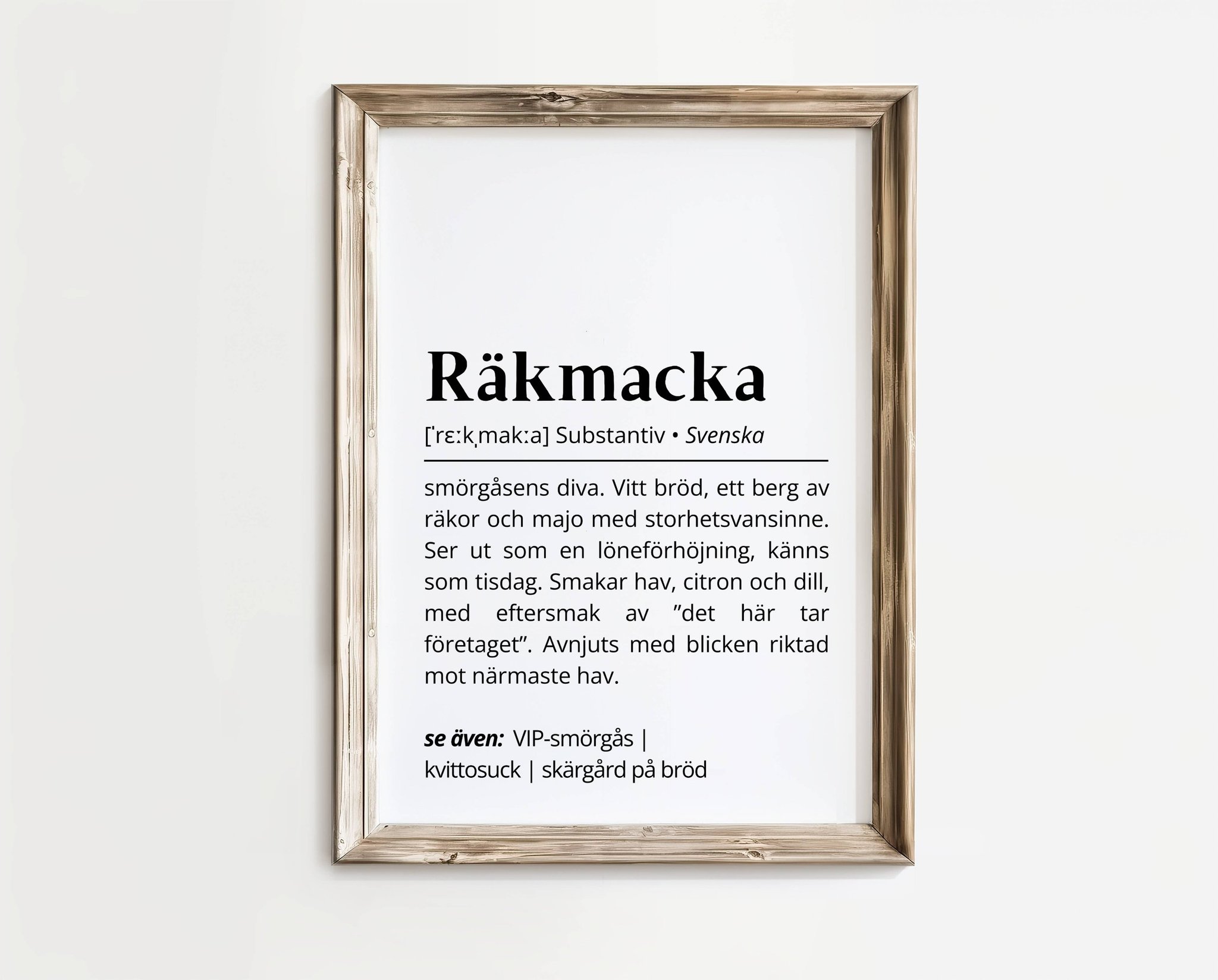 Räkmacka – Definitionsposter | A4 | Rolig present | SkattkammarenSE