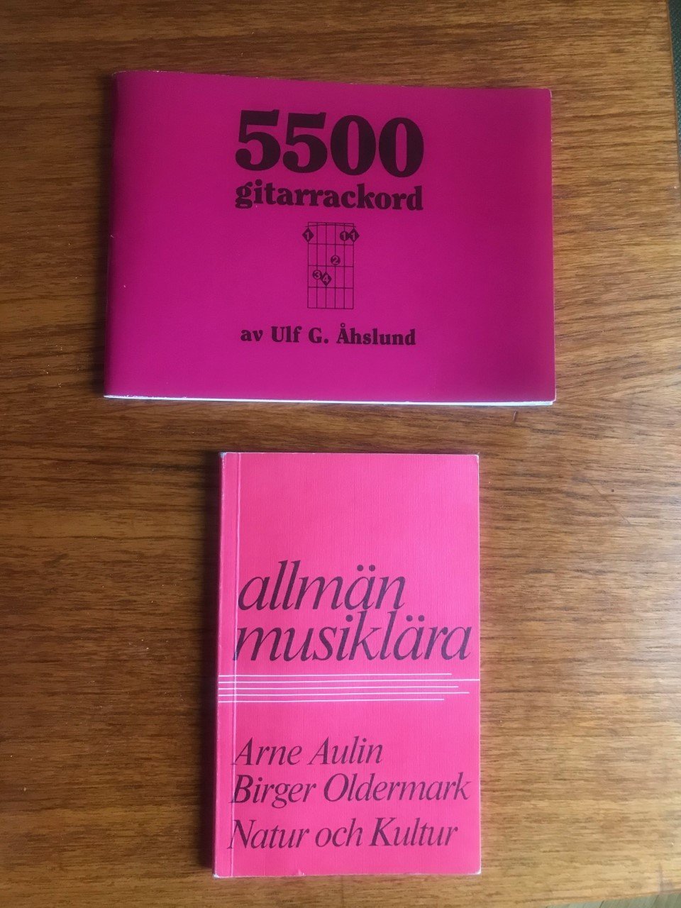 Böcker om musikteori och gitarrackord: Allmän musiklära och 5500 gitarrackord.