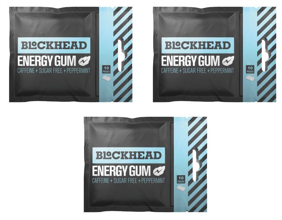 BLOCKHEAD ENERGITUGGUMMI MED PEPPARMINT 30 pieces - FREE SHIPPING