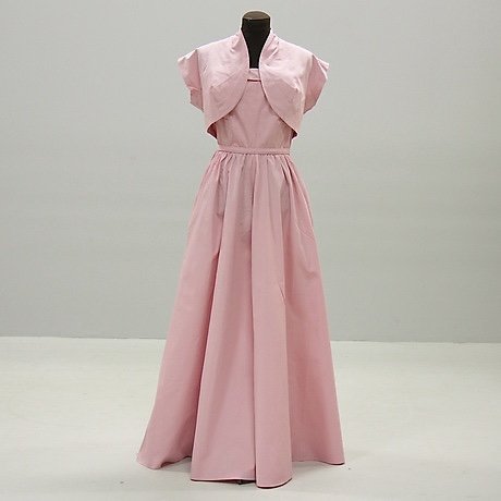 Vintage 50 tal! Rosa aftonklänning, 100% siden,.. (415860403 Vintage prickig klänning med vid kjol och bolero 50 tal