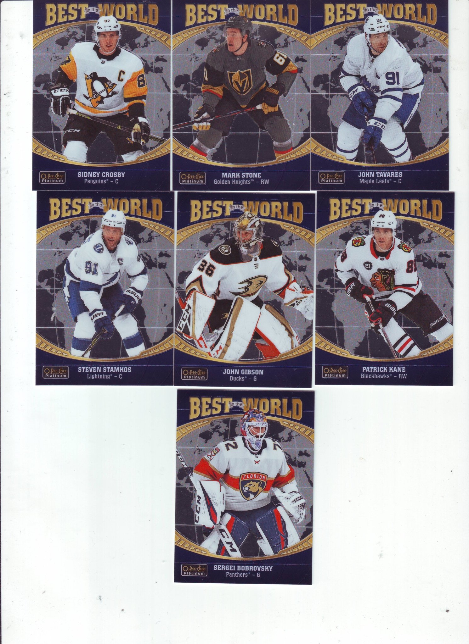 2019-20 OPC Platinum Inserts Best in the World 7 olika Crosby,Kane,Stamkos Nice!
