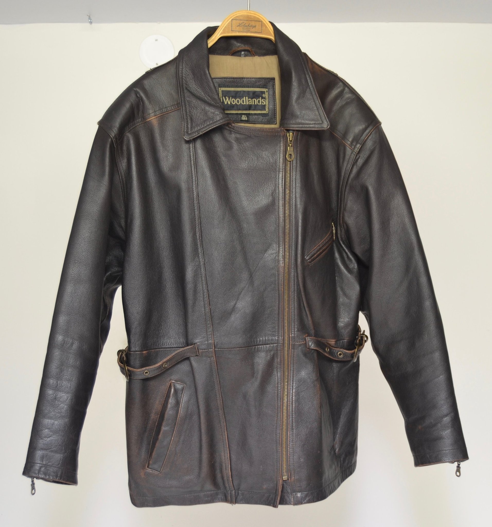 WOODLANDS Women’s Cruiser Motorcycle Thick Leather Jacket Storlek.UK /L - EUR /4