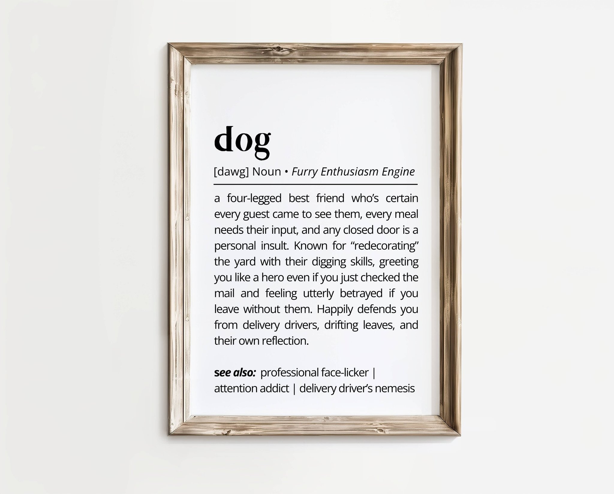 Dog – Definition poster | A4 | Rolig present | SkattkammarenSE