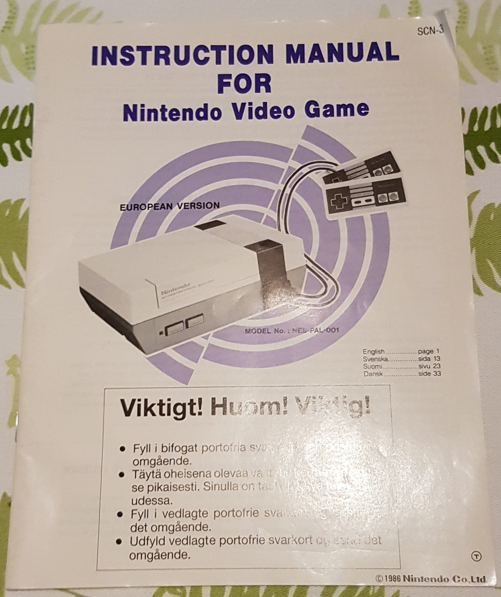 NES Original Manual (407715121) ᐈ Köp på Tradera