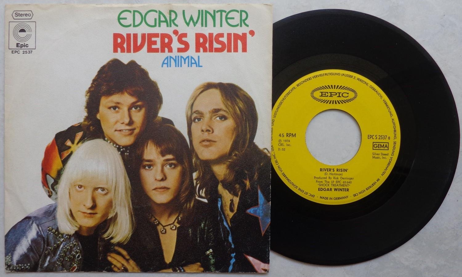 EDGAR WINTER 'River's Risin / Animal' 1974 German 7"