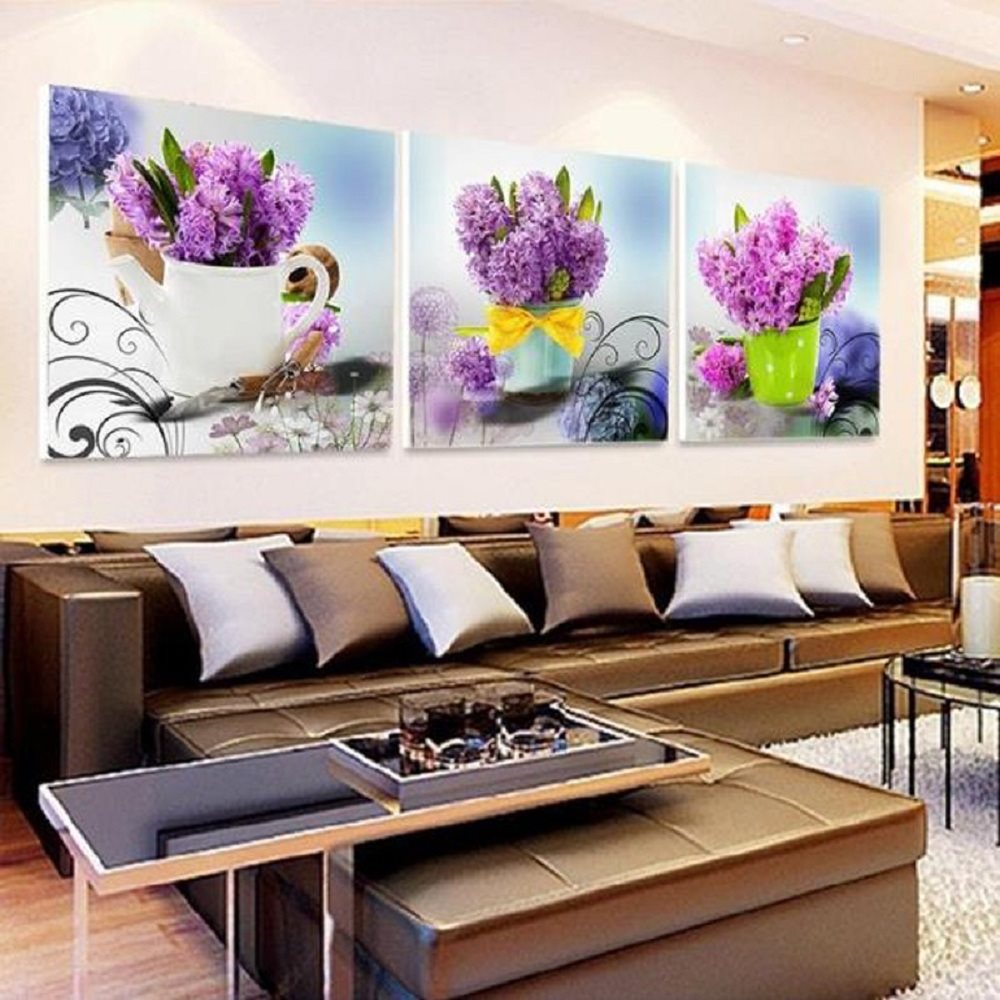 Kanvas tavla 3st 50x60cm med vackra blommor fin heminredning ...