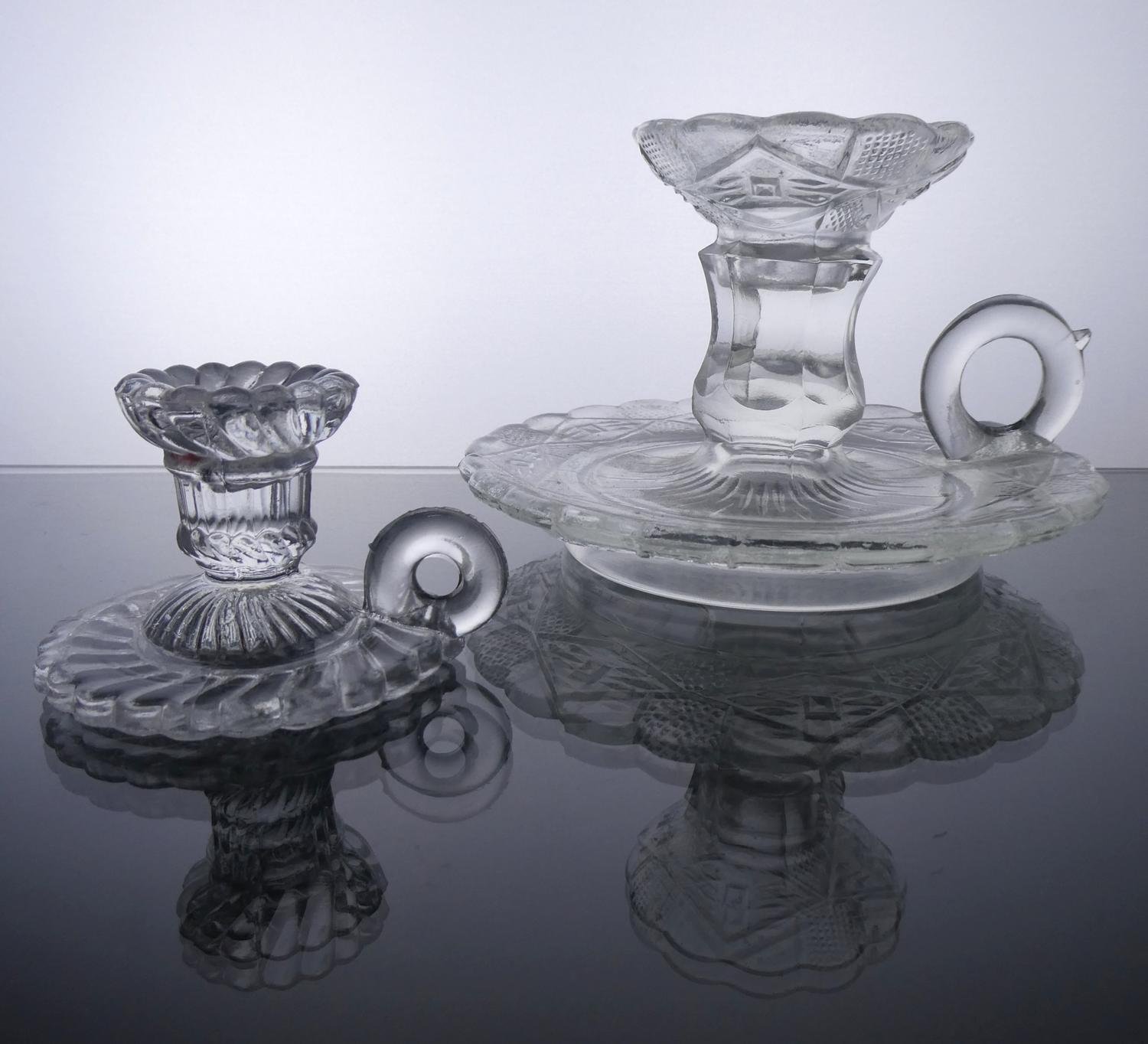 2 st Nattljusstakar I Glas - En Stor - En Liten - Ljusstake