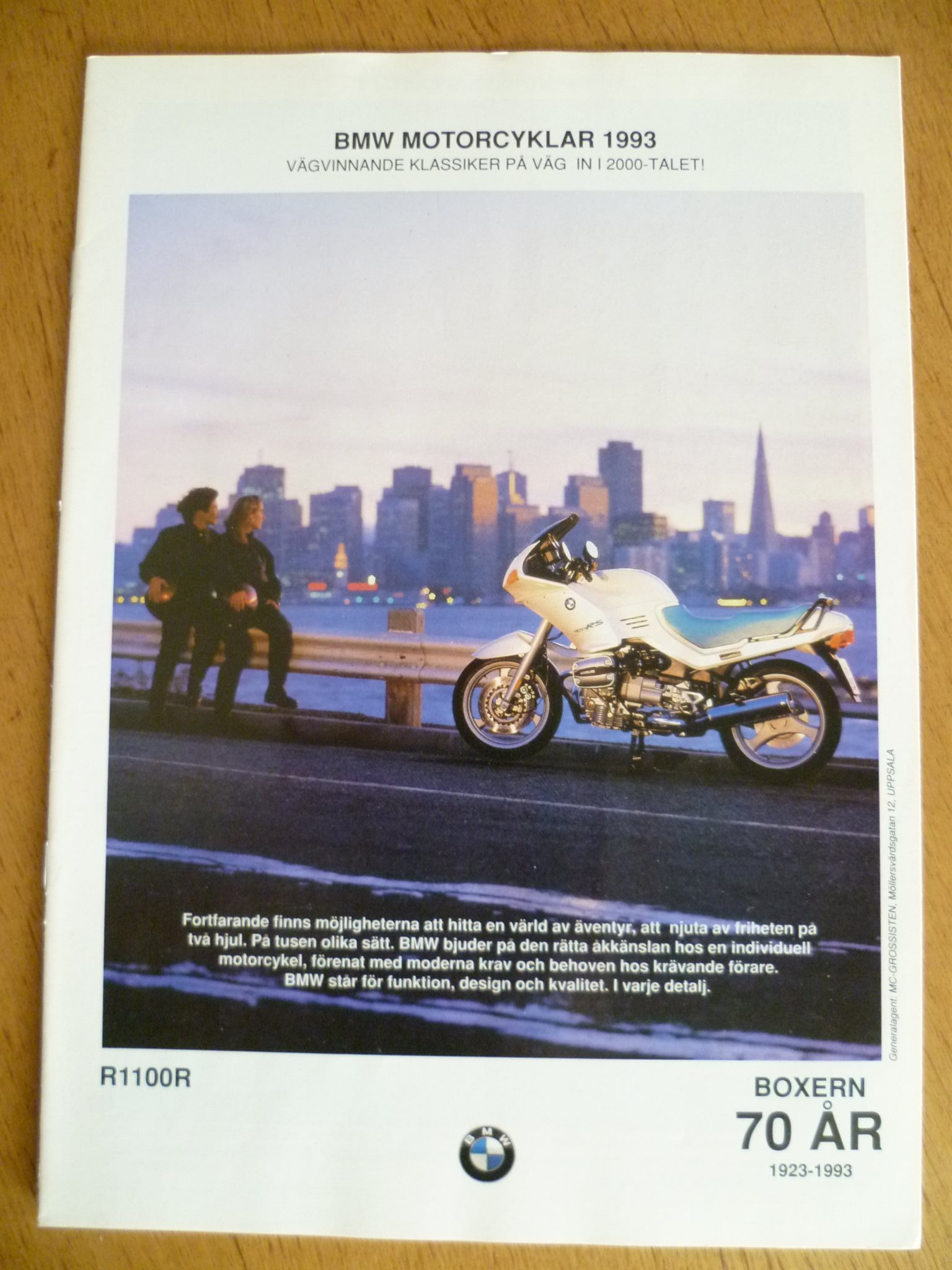 Broschyr - BMW Motorcyklar 1993 (-93 mc K R Boxer) Svensk text! Oläst!